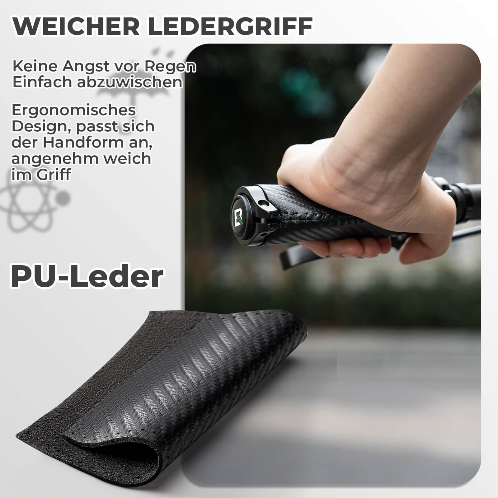 ROCKBROS Fahrradgriffe Kohlenstoffmuster Lenkergriffe Rutschfest 22,2mm - Fahrradgriffe ROCKBROS - EU - NooMii