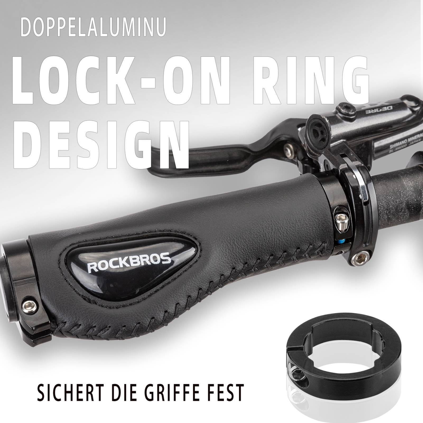 ROCKBROS Fahrradgriffe Ledergriffe für Lenker mit 22,2 mm Durchmesser - Fahrradgriffe ROCKBROS - EU - NooMii