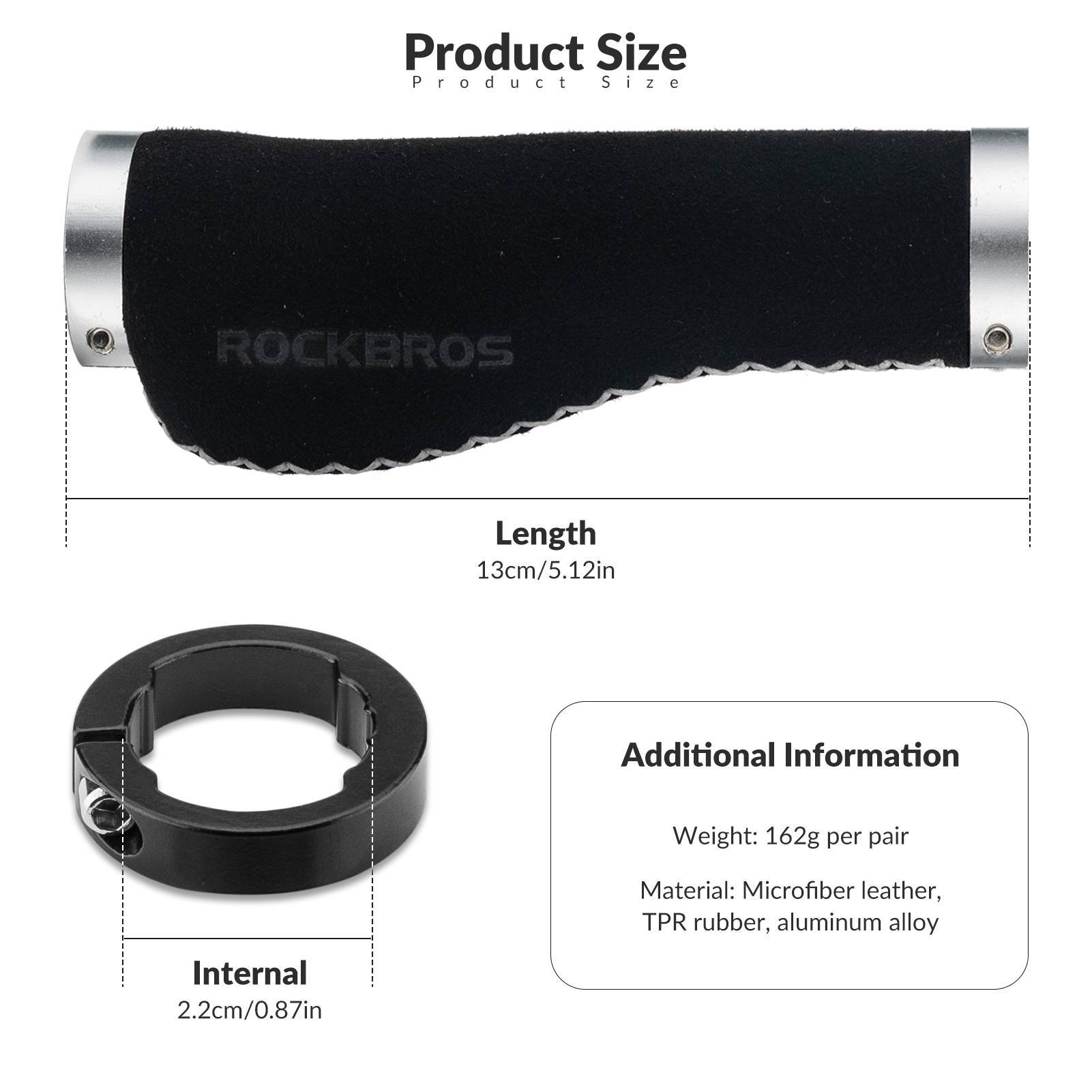 ROCKBROS Fahrradgriffe Ledergriffe für Lenker mit 22,2 mm Durchmesser - Fahrradgriffe ROCKBROS - EU - NooMii