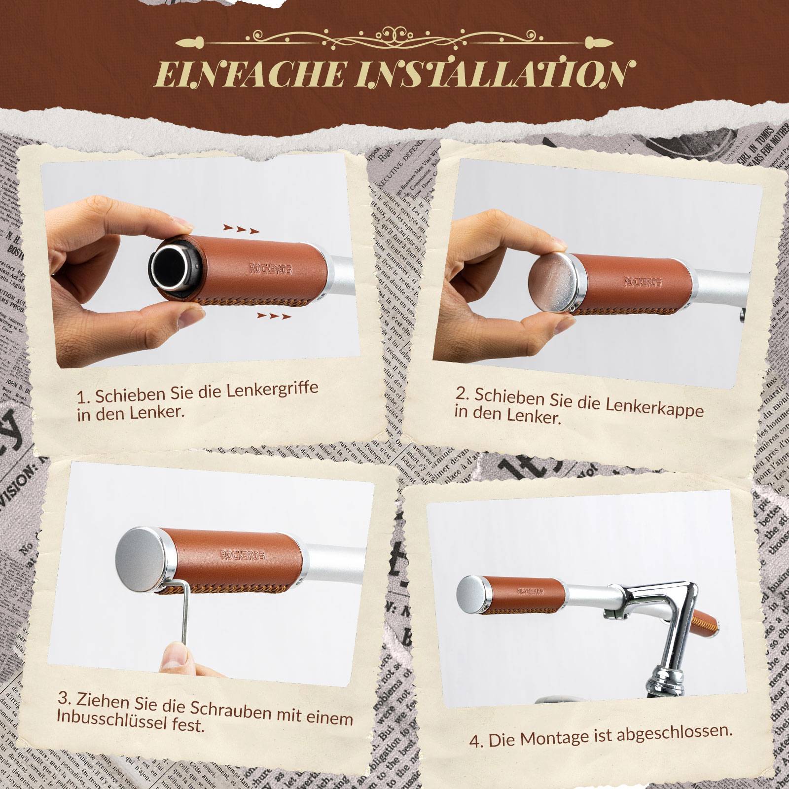 ROCKBROS Fahrradgriffe MTB Retro Lenkergriffe Ergonomisch Design - Fahrradgriffe ROCKBROS - EU - NooMii