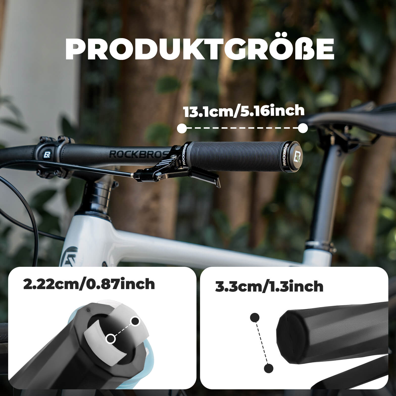 ROCKBROS Fahrradgriffe rutschfest Doppelverschluss 22,2mm - Fahrradgriffe ROCKBROS - EU - NooMii