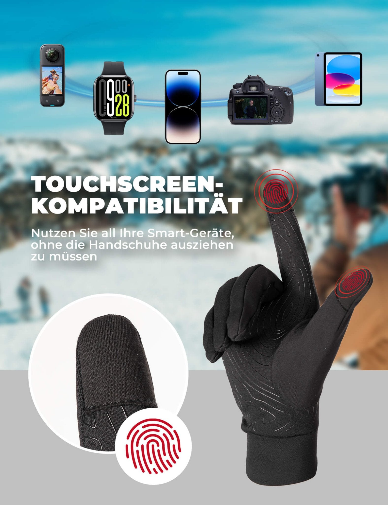 ROCKBROS Fahrradhandschuhe Anti - Rutsch Reflektierend - Fahrradhandschuhe ROCKBROS - EU - NooMii