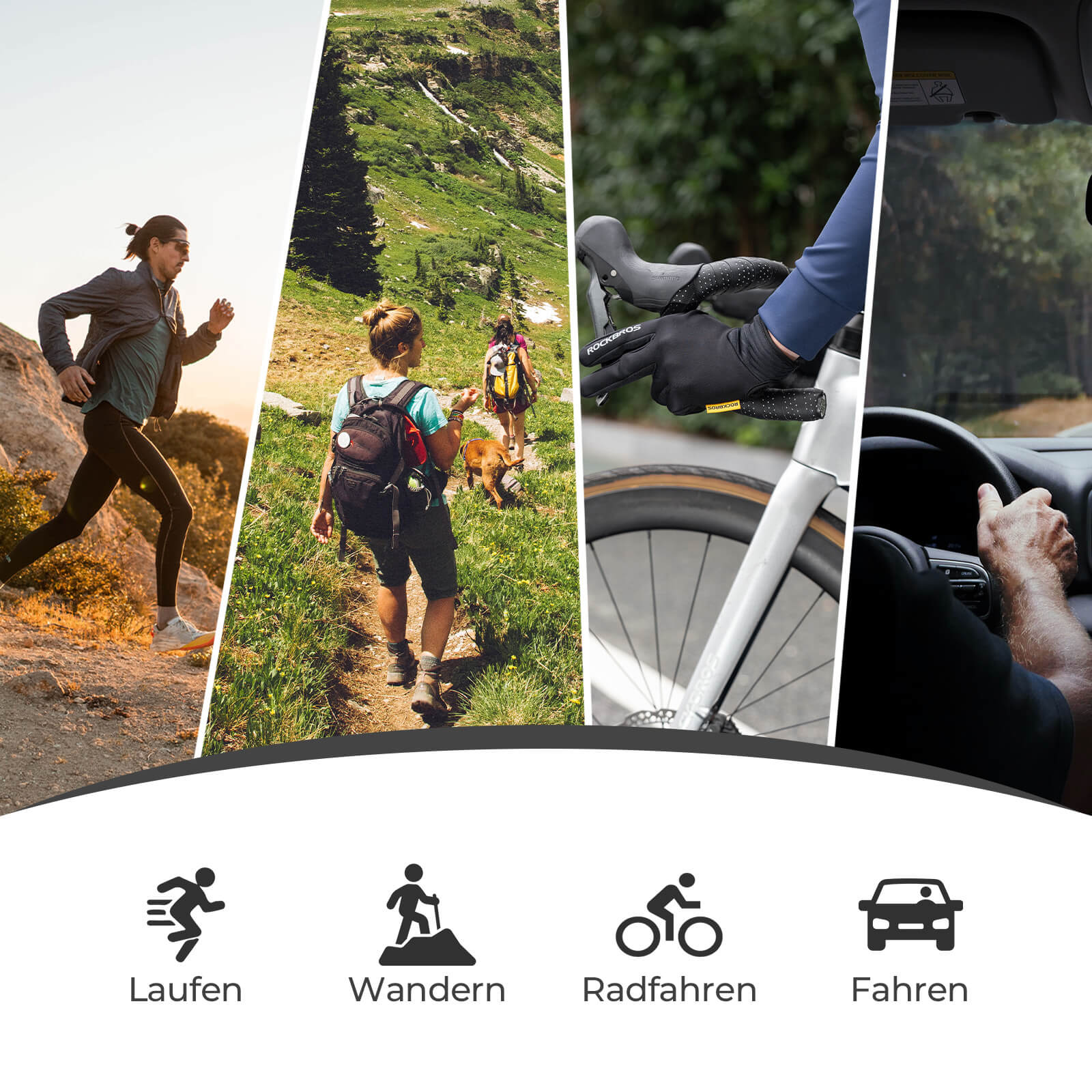 ROCKBROS Fahrradhandschuhe Touchscreen - fähig mit SBR - Polsterung - Fahrradhandschuhe ROCKBROS - EU - NooMii