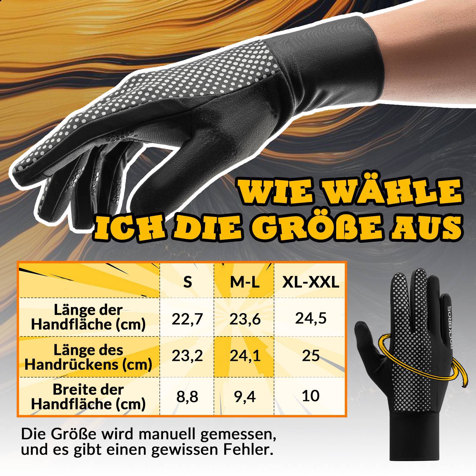 ROCKBROS Fahrradhandschuhe Touchscreen Radsport - Handschuhe Winddicht - Fahrradhandschuhe ROCKBROS - EU - NooMii