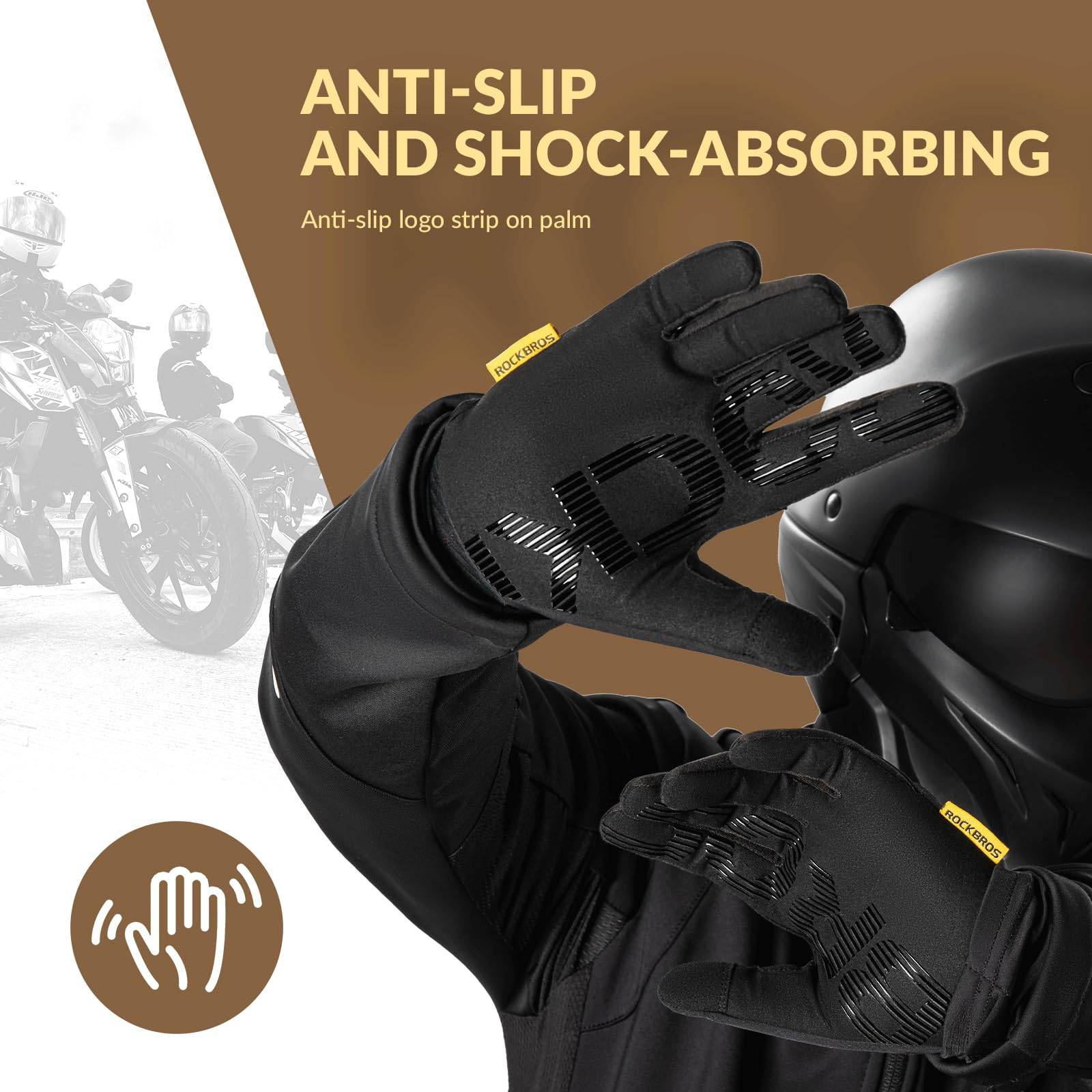 ROCKBROS Fahrradhandschuhe Warme Winddichte Vollfinger Sporthandschuhe - Fahrradhandschuhe ROCKBROS - EU - NooMii