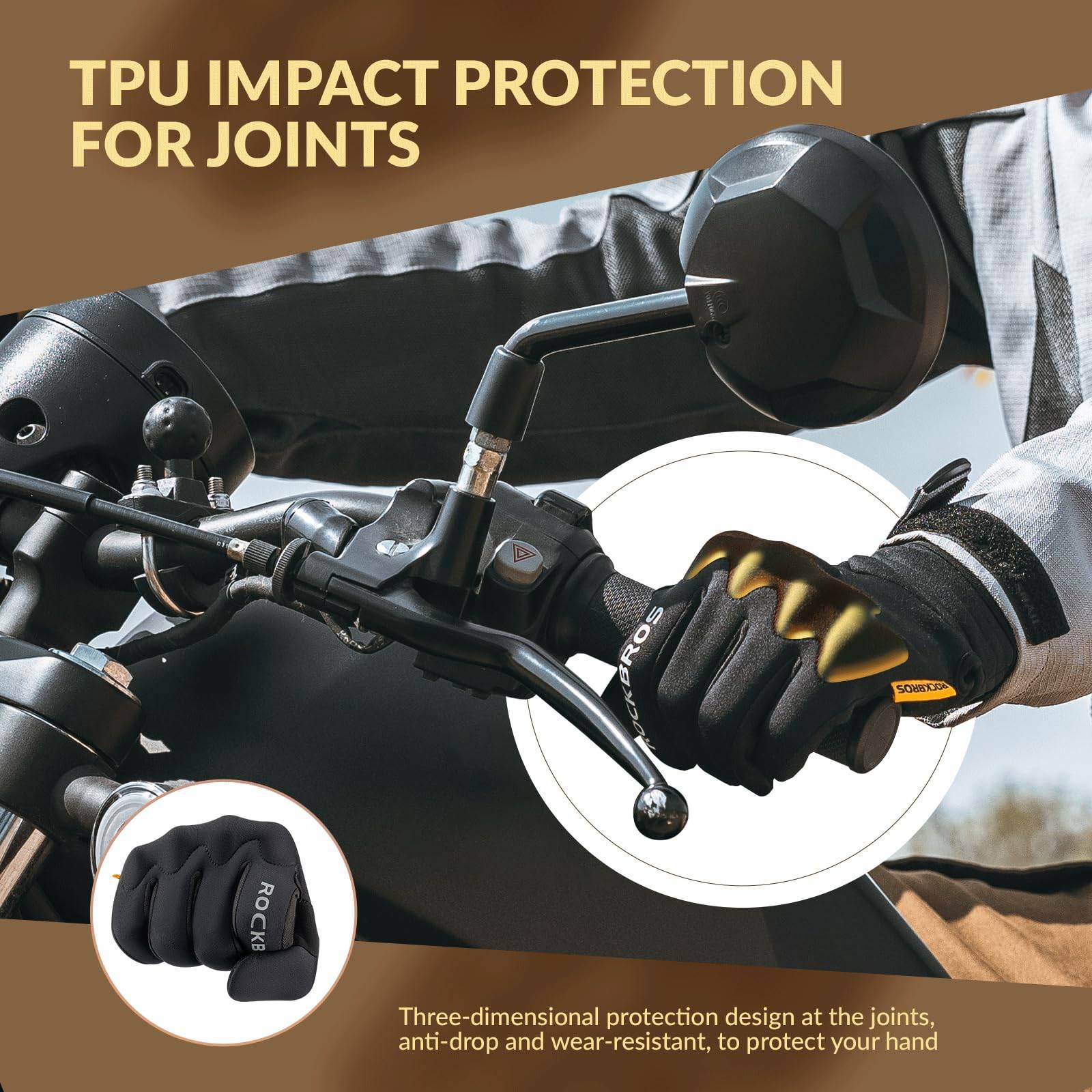 ROCKBROS Fahrradhandschuhe Warme Winddichte Vollfinger Sporthandschuhe - Fahrradhandschuhe ROCKBROS - EU - NooMii