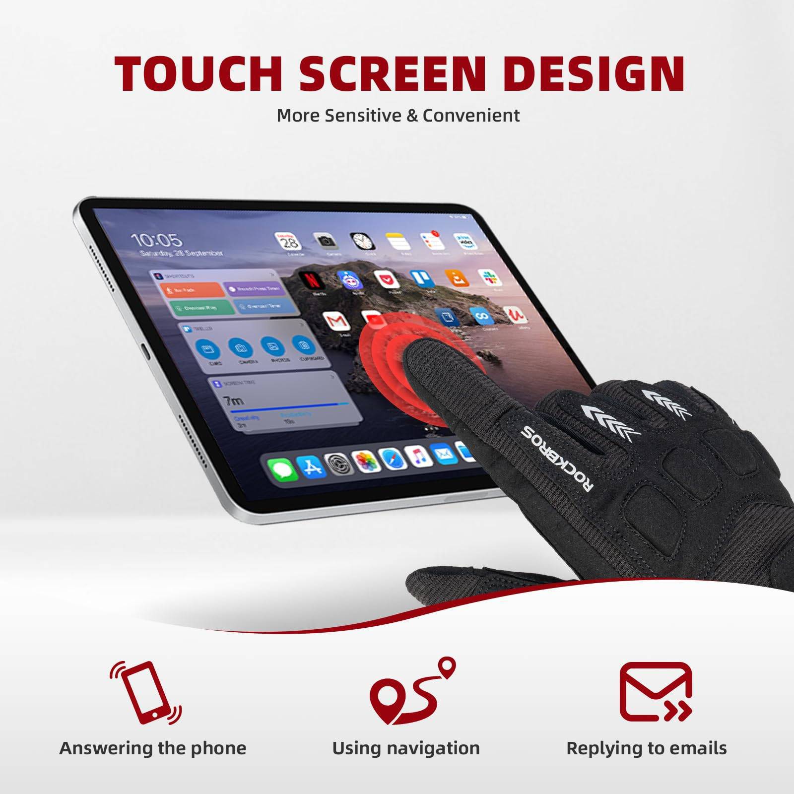 ROCKBROS Fahrradhandschuhe Winter Herbst Herren MTB Stoßdämpfend Handschuhe - Fahrradhandschuhe ROCKBROS - EU - NooMii