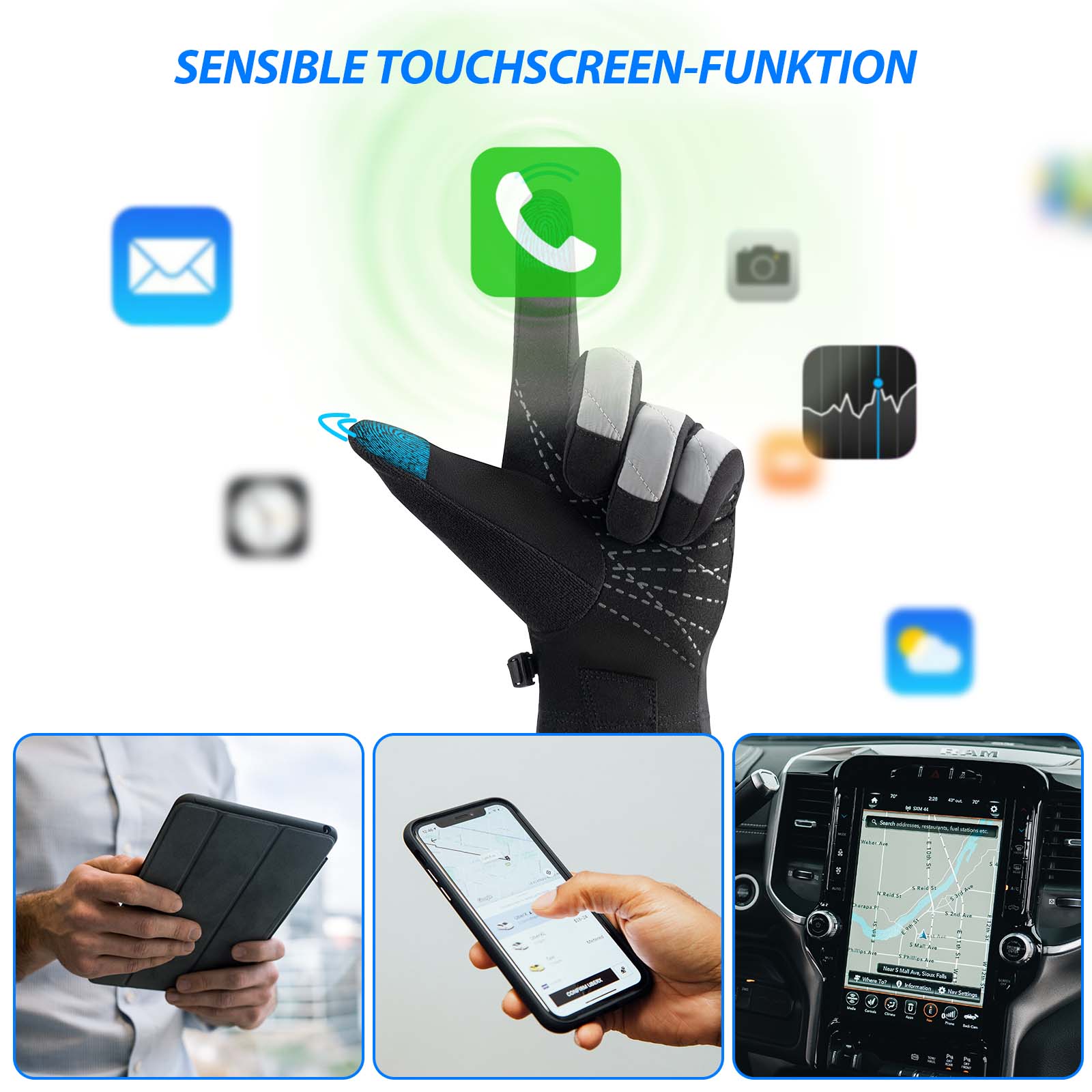 ROCKBROS Fahrradhandschuhe Winter/Herbst Vollfinger Thermo Sport Unisex - Fahrradhandschuhe ROCKBROS - EU - NooMii