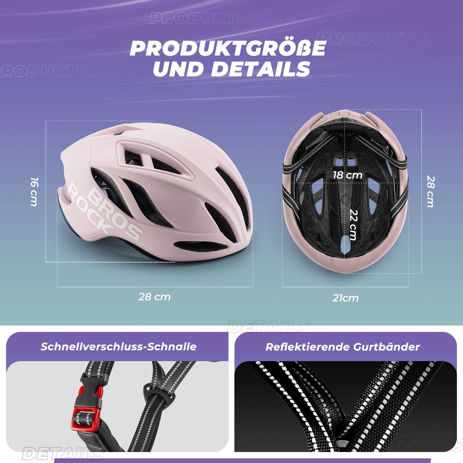 ROCKBROS Fahrradhelm 58 - 62cm Einstellbare Cityhelm Belüftung Unisex - Fahrradhelme ROCKBROS - EU - NooMii