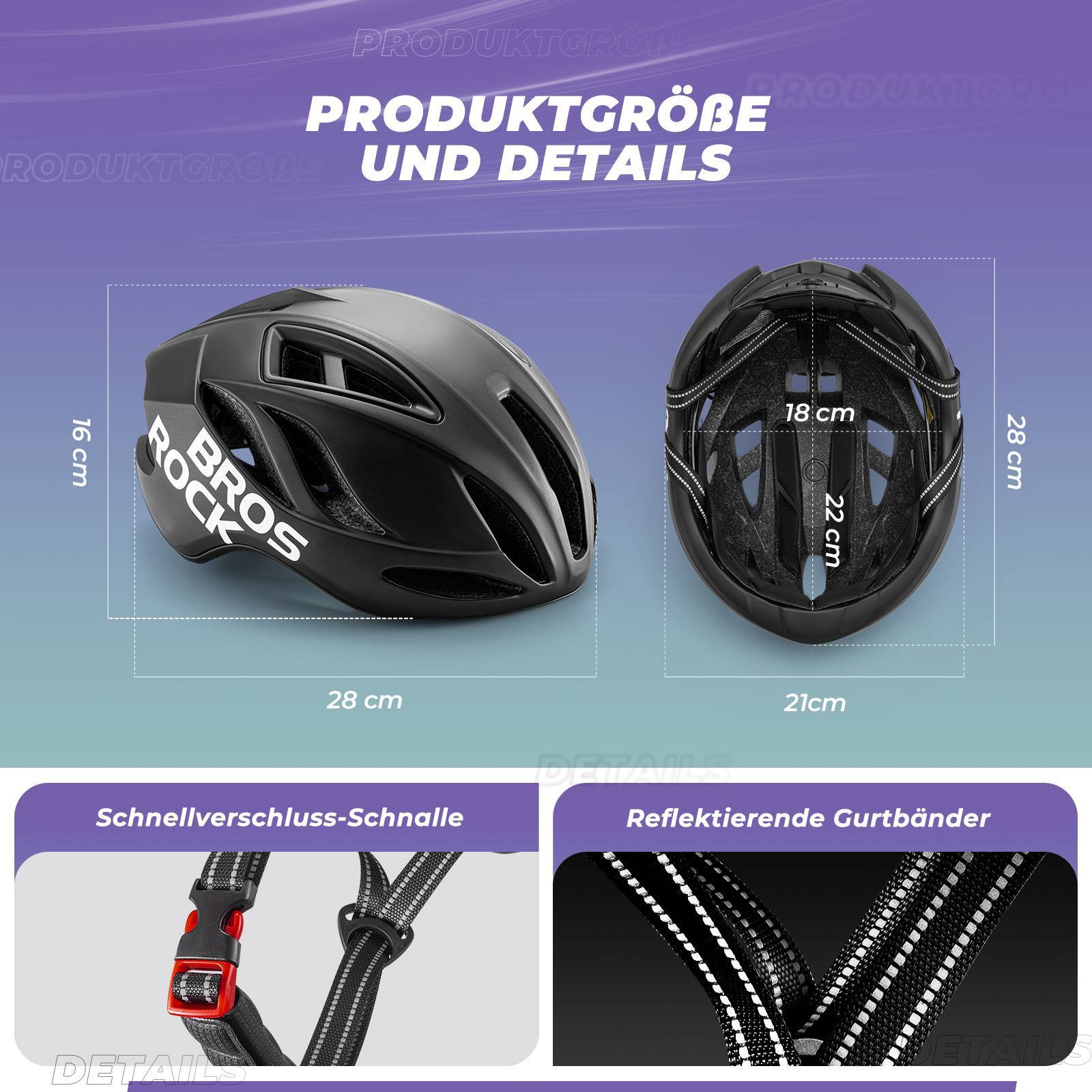 ROCKBROS Fahrradhelm 58 - 62cm Einstellbare Cityhelm Belüftung Unisex - Fahrradhelme ROCKBROS - EU - NooMii