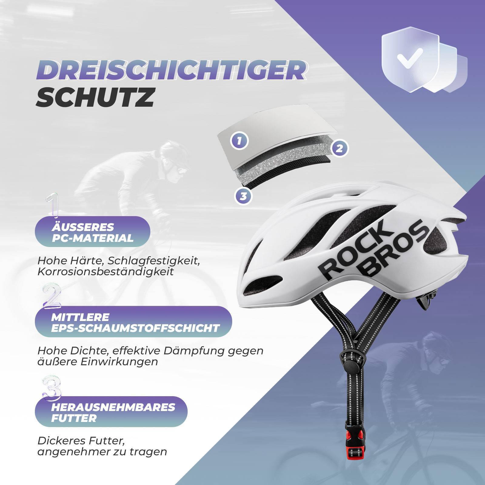 ROCKBROS Fahrradhelm 58 - 62cm Einstellbare Cityhelm Belüftung Unisex - Fahrradhelme ROCKBROS - EU - NooMii