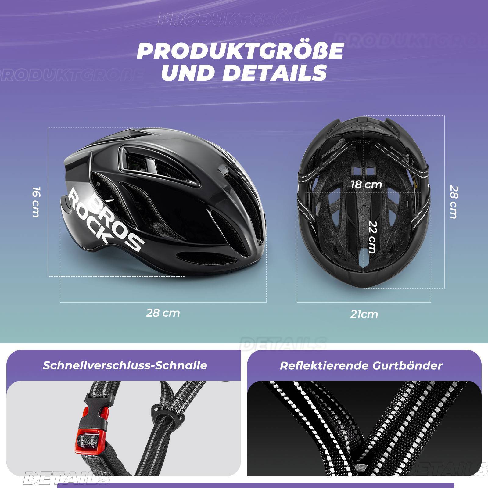 ROCKBROS Fahrradhelm 58 - 62cm Einstellbare Cityhelm Belüftung Unisex - Fahrradhelme ROCKBROS - EU - NooMii