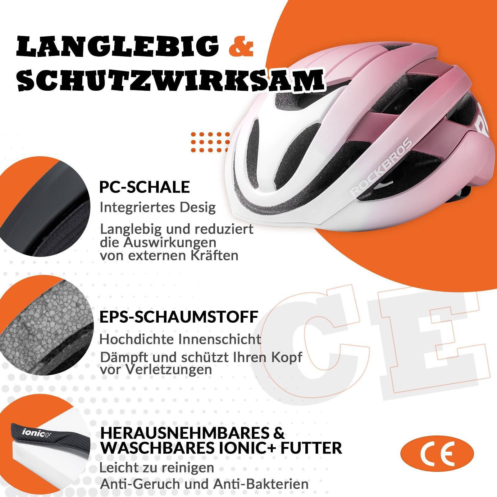 ROCKBROS Fahrradhelm Sport Mountainbike Schutzhelm Atmungsaktiv 54 - 58cm - Fahrradhelme ROCKBROS - EU - NooMii