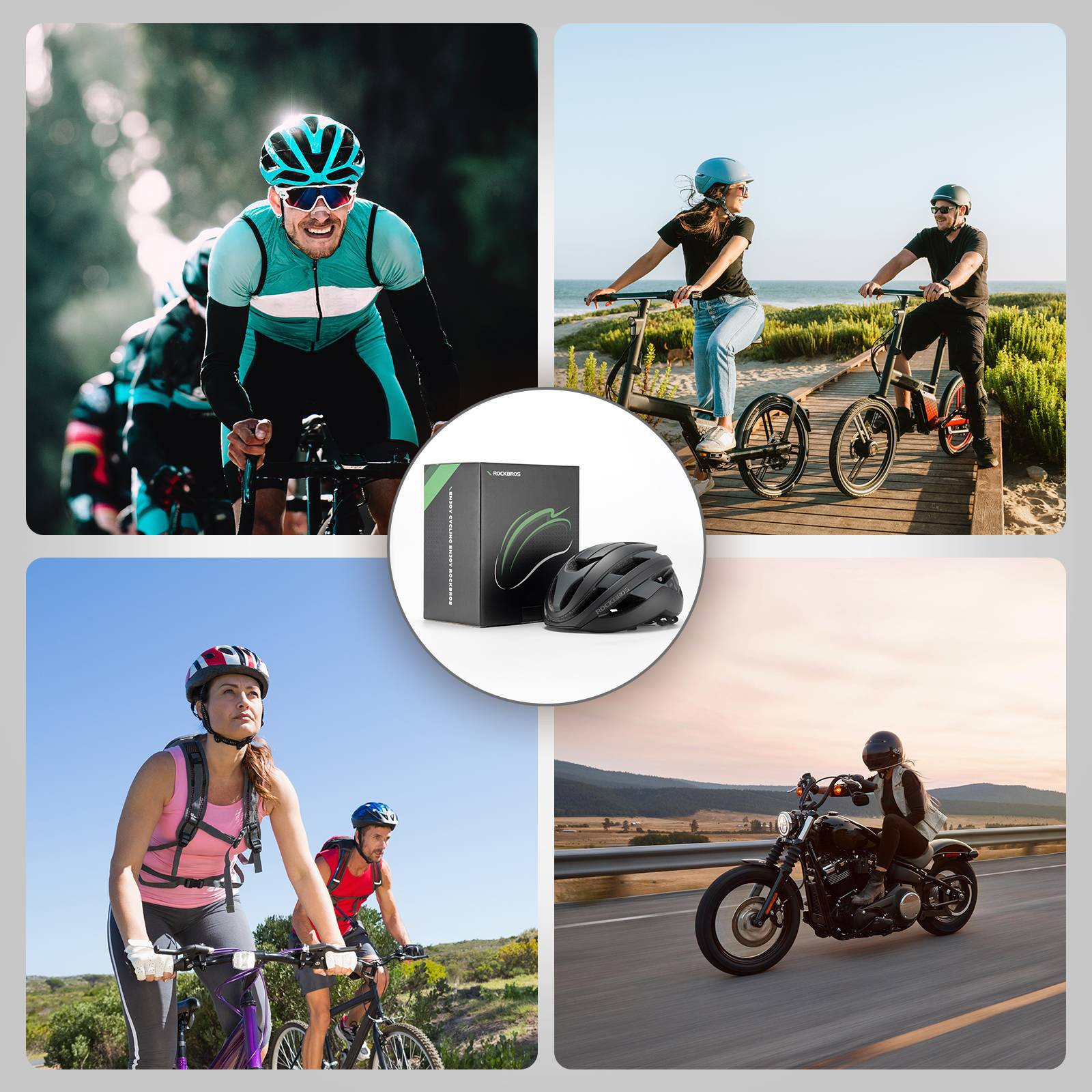 ROCKBROS Fahrradhelm Sport Mountainbike Schutzhelm Atmungsaktiv 54 - 58cm - Fahrradhelme ROCKBROS - EU - NooMii