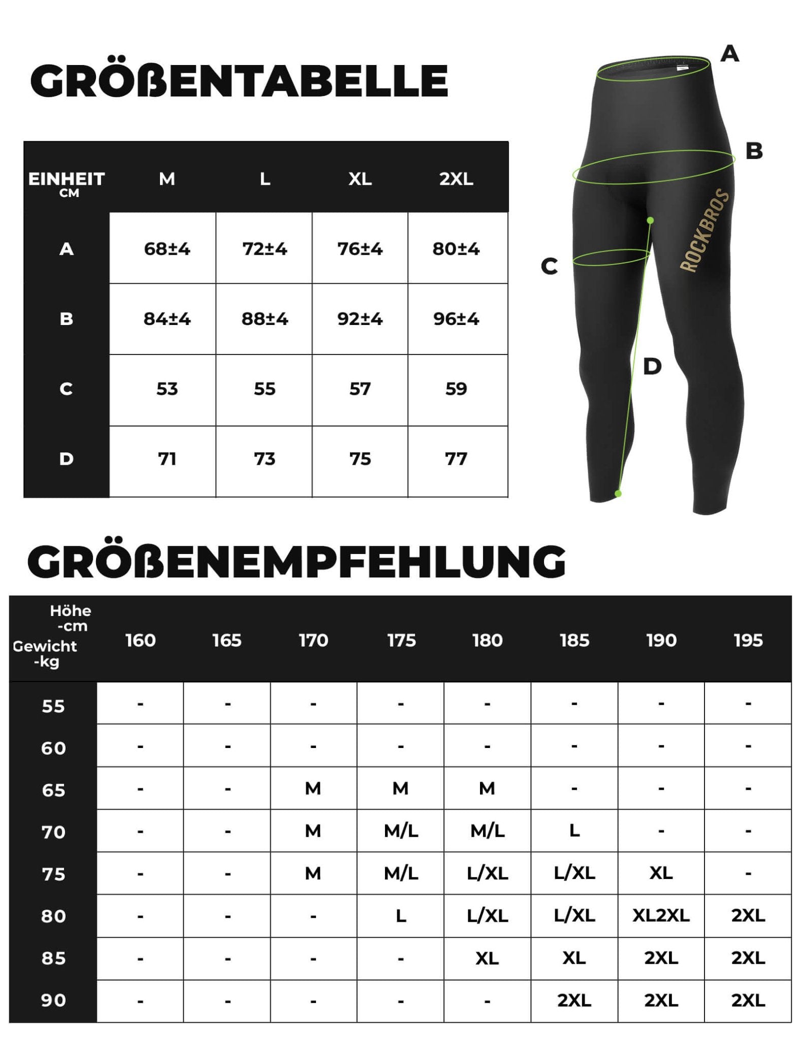 ROCKBROS Fahrradhose Lange Radlerhose Gepolstert Atmungsaktiv Herren - Fahrradhose ROCKBROS - EU - NooMii