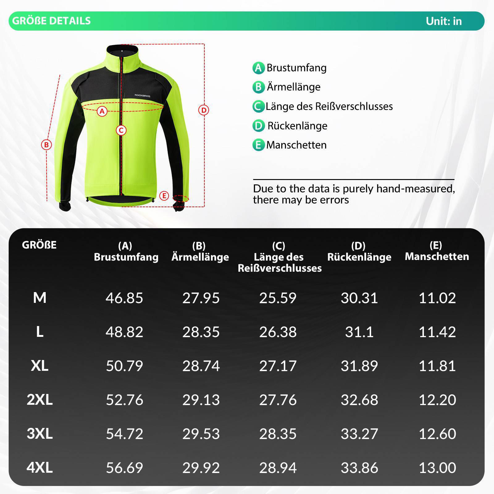 ROCKBROS Fahrradjacke Winter Herren Radjacke Leuchtendes Grün - Fahrradjacke ROCKBROS - EU - NooMii