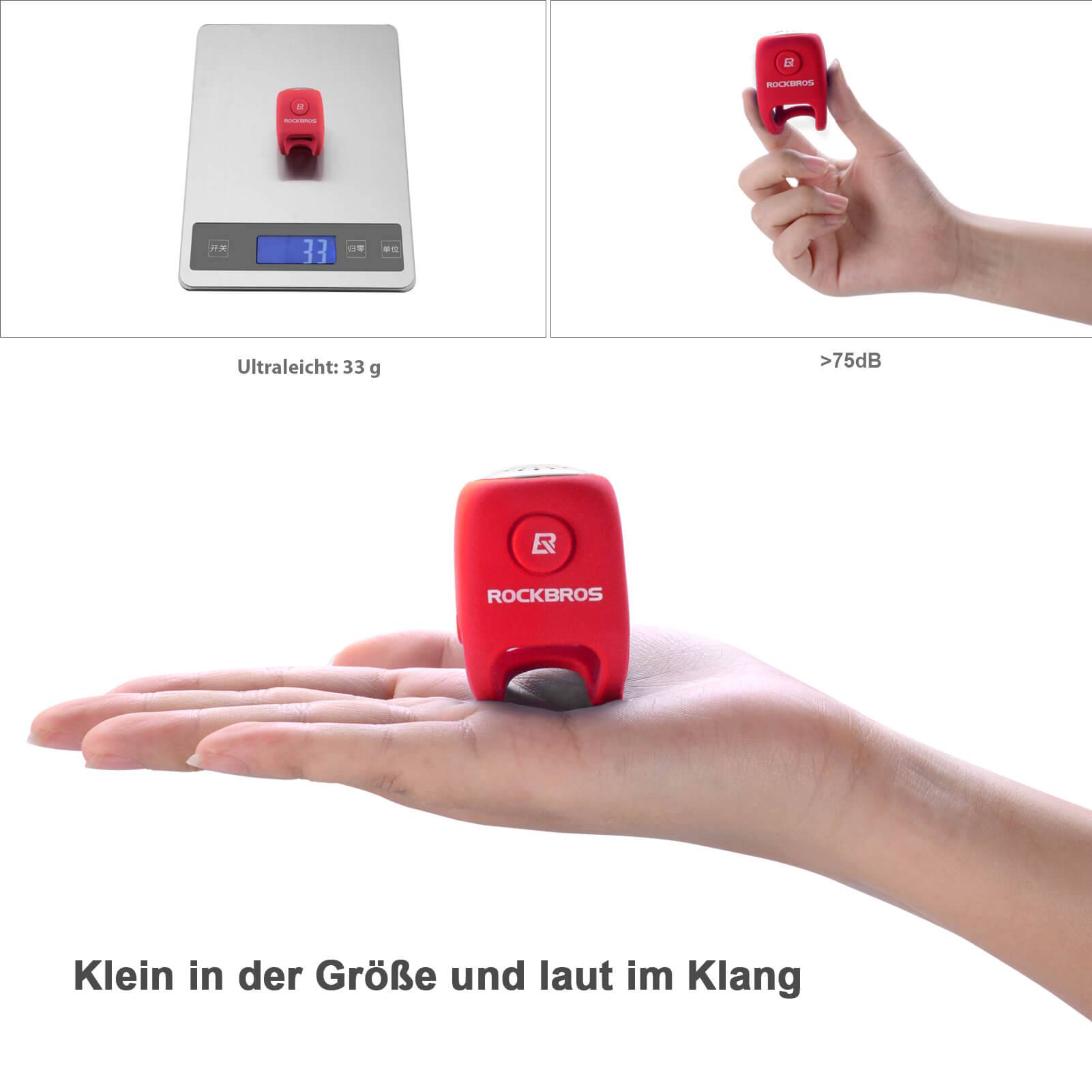 ROCKBROS Fahrradklingel Elektronisch Glocke IPX4 Wasserdicht - Fahrradklingel ROCKBROS - EU - NooMii