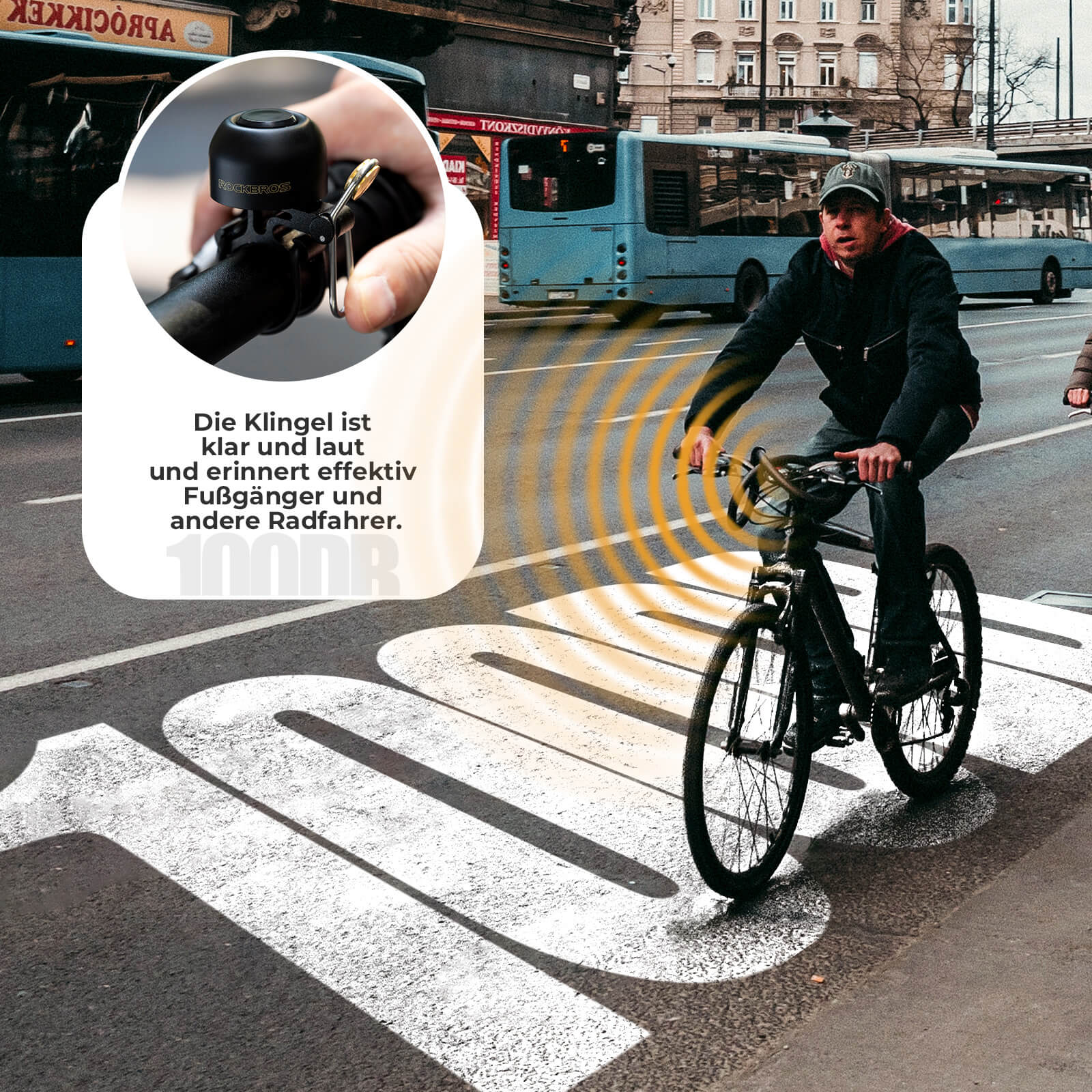 ROCKBROS Fahrradklingel Klassisch Retro Fahrradglocke Laut Klingel für 22 - 34mm - Fahrradklingel ROCKBROS - EU - NooMii