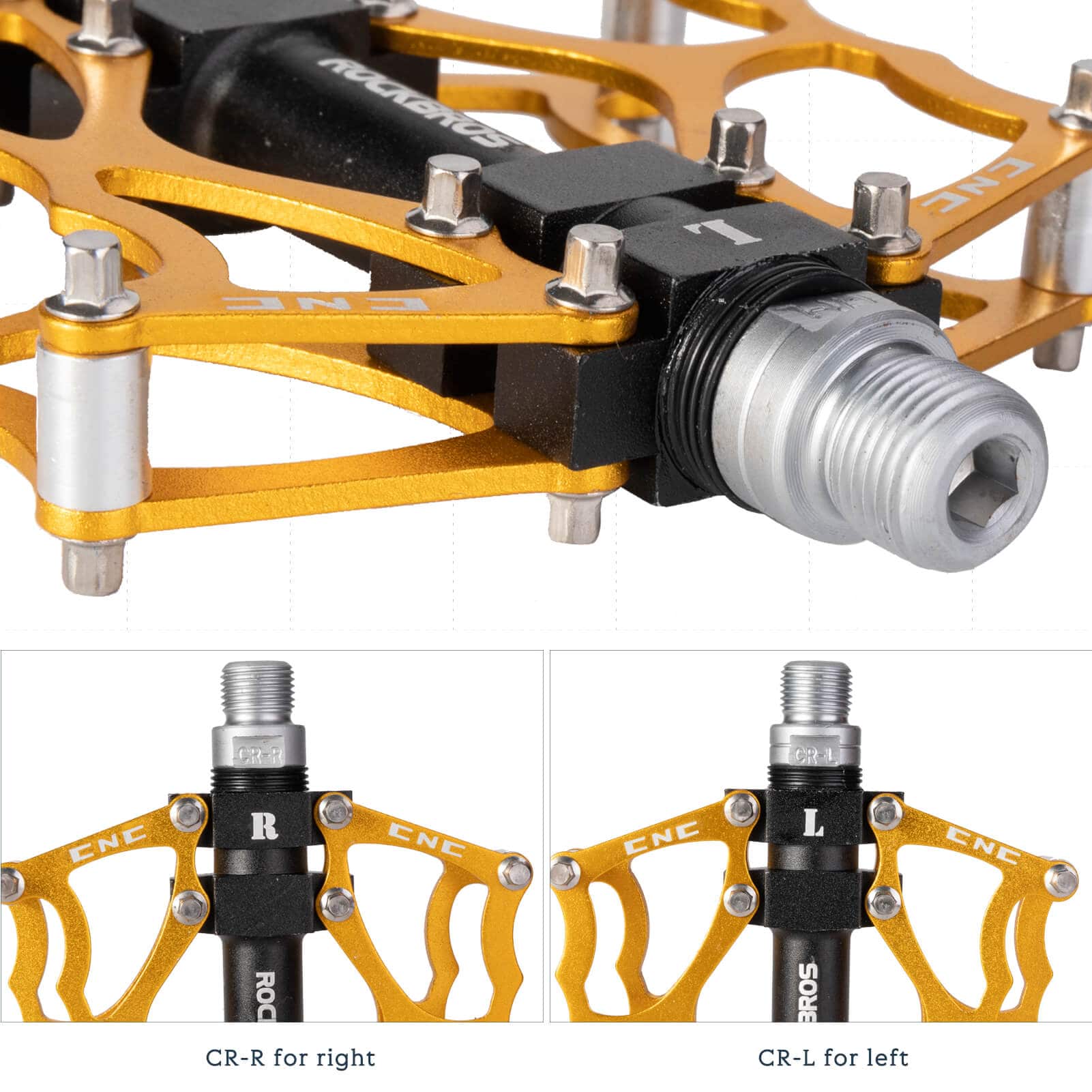 ROCKBROS Fahrradpedale 9/16 Zoll CNC Aluminium mit abgedichteten Lagern - Fahrradpedale ROCKBROS - EU - NooMii