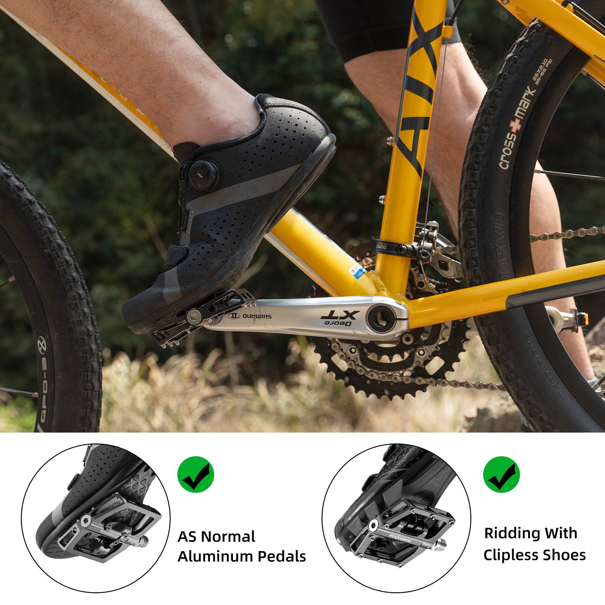 ROCKBROS Fahrradpedale Alu 2 in 1 SPD Pedale für MTB Rennrad Stadtrad - Fahrradpedale ROCKBROS - EU - NooMii