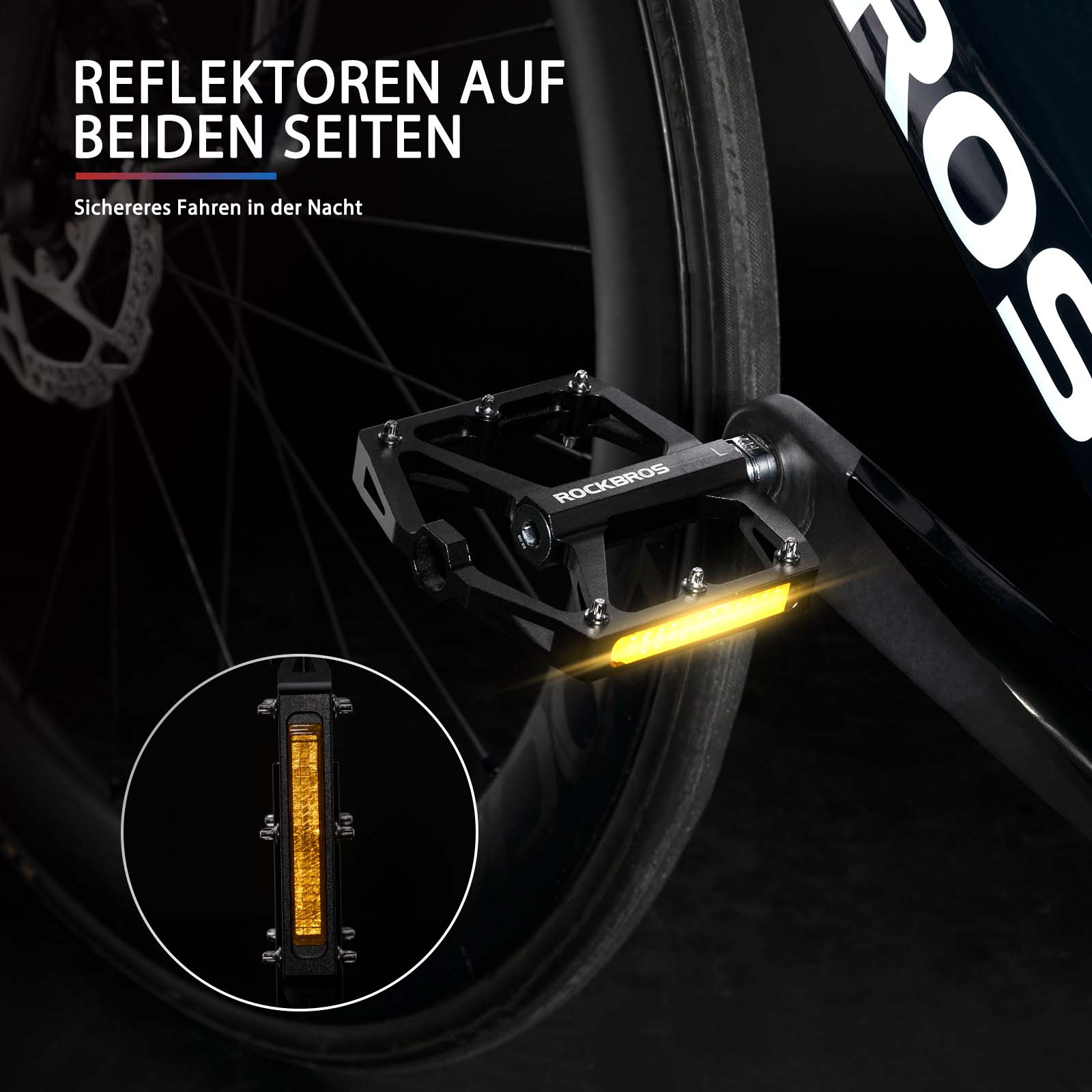 ROCKBROS Fahrradpedale mit Reflektoren aus Aluminiumlegierung 9/16 Zoll - Fahrradpedale ROCKBROS - EU - NooMii