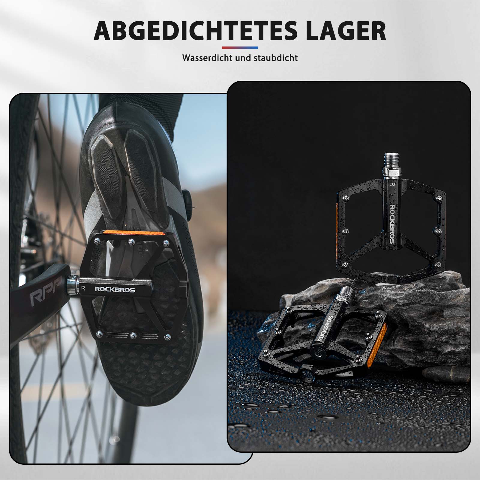 ROCKBROS Fahrradpedale mit Reflektoren aus Aluminiumlegierung 9/16 Zoll - Fahrradpedale ROCKBROS - EU - NooMii