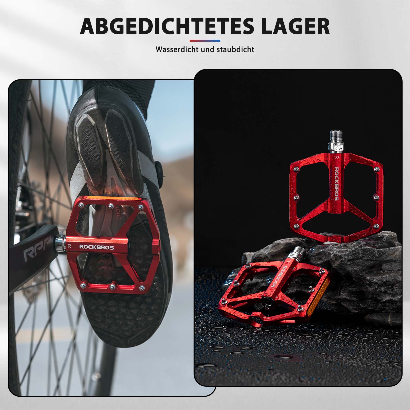 ROCKBROS Fahrradpedale mit Reflektoren aus Aluminiumlegierung 9/16 Zoll - Fahrradpedale ROCKBROS - EU - NooMii