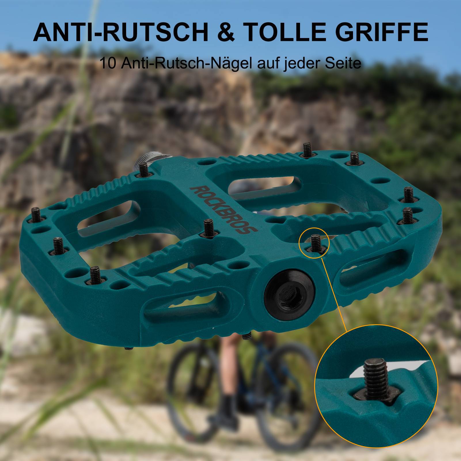 ROCKBROS Fahrradpedale Nylon Flat Pedale 9/16 Zoll mit 3 Bearing - Fahrradpedale ROCKBROS - EU - NooMii