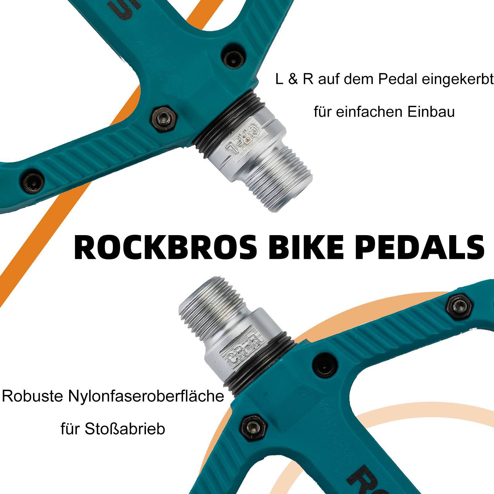 ROCKBROS Fahrradpedale Nylon Flat Pedale 9/16 Zoll mit 3 Bearing - Fahrradpedale ROCKBROS - EU - NooMii