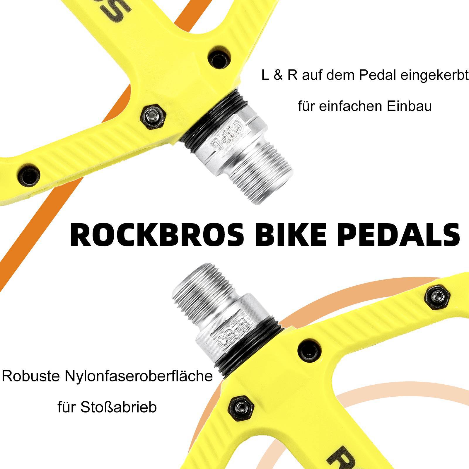 ROCKBROS Fahrradpedale Nylon Flat Pedale 9/16 Zoll mit 3 Bearing - Fahrradpedale ROCKBROS - EU - NooMii
