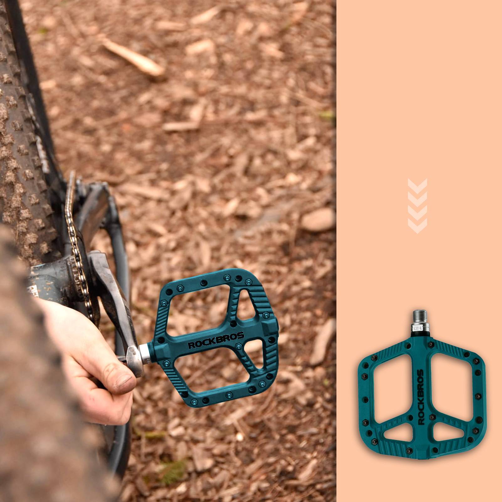 ROCKBROS Fahrradpedale Nylon Flat Pedale 9/16 Zoll mit 3 Bearing - Fahrradpedale ROCKBROS - EU - NooMii