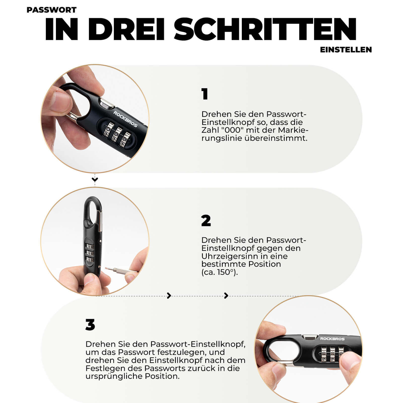 ROCKBROS Fahrradschloss Kabelschloss 150cm mit Zahlencode Anti - Diebstahl - Fahrradschloss ROCKBROS - EU - NooMii