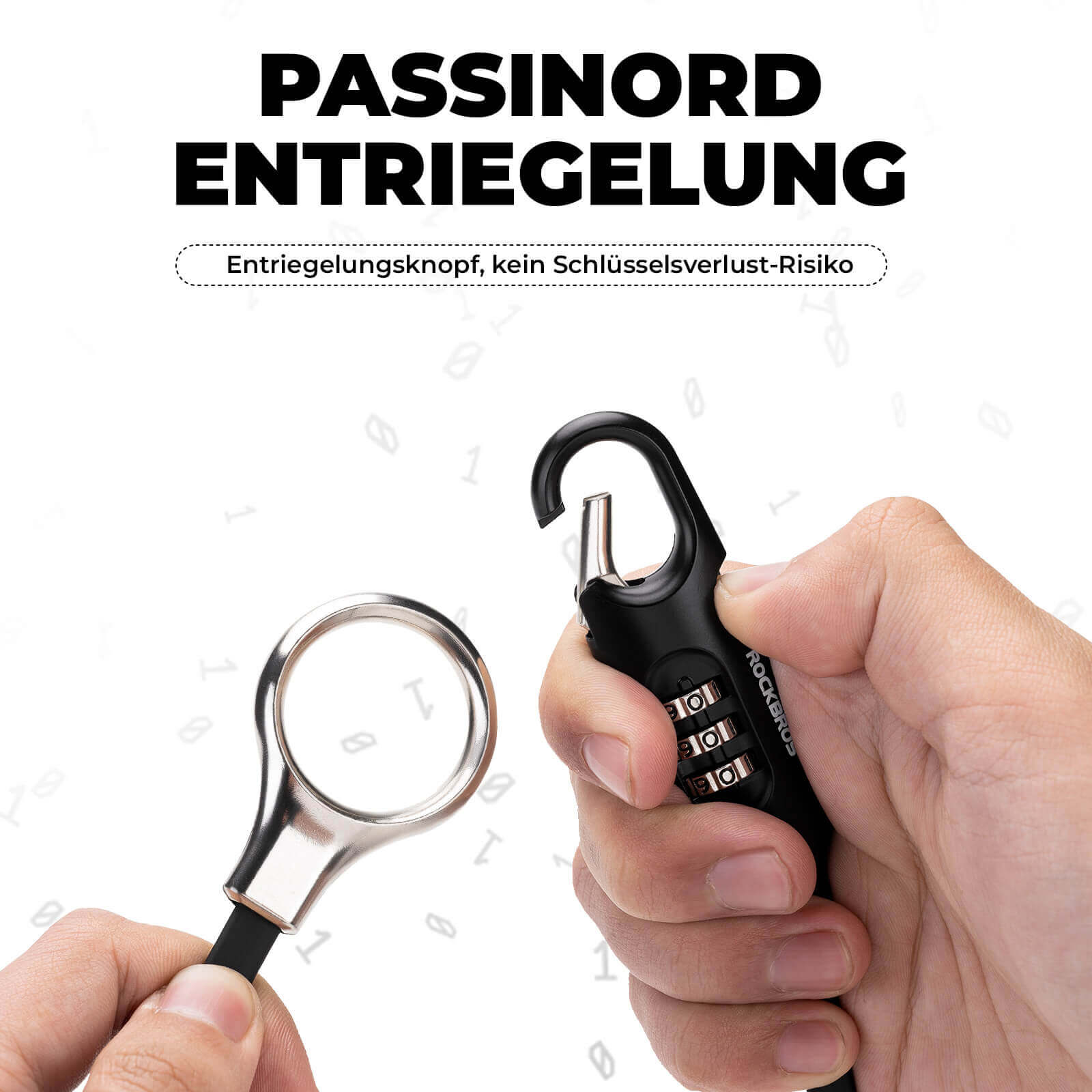 ROCKBROS Fahrradschloss Kabelschloss 150cm mit Zahlencode Anti - Diebstahl - Fahrradschloss ROCKBROS - EU - NooMii