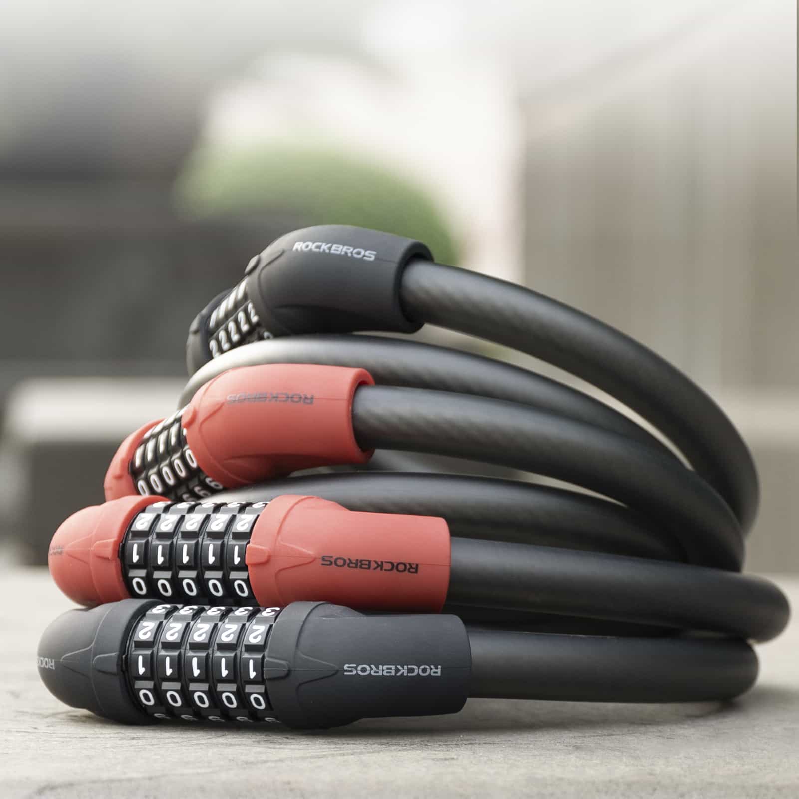 ROCKBROS Fahrradschloss Kabelschloss Zahlenschloss mit 5 - stelliges Zahlencode - Fahrradschloss ROCKBROS - EU - NooMii