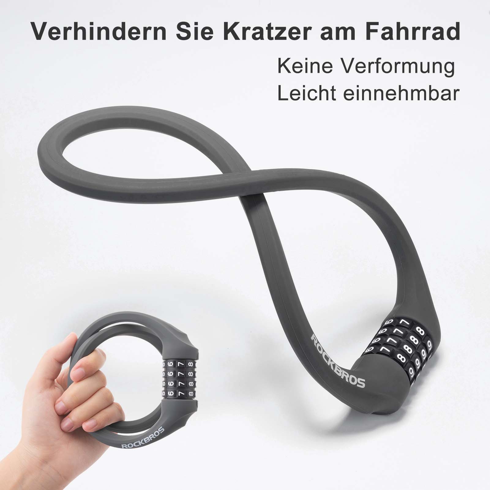 ROCKBROS Fahrradschloss mit 4 - Stellig Zahlencode 65cm lang - Fahrradschloss ROCKBROS - EU - NooMii