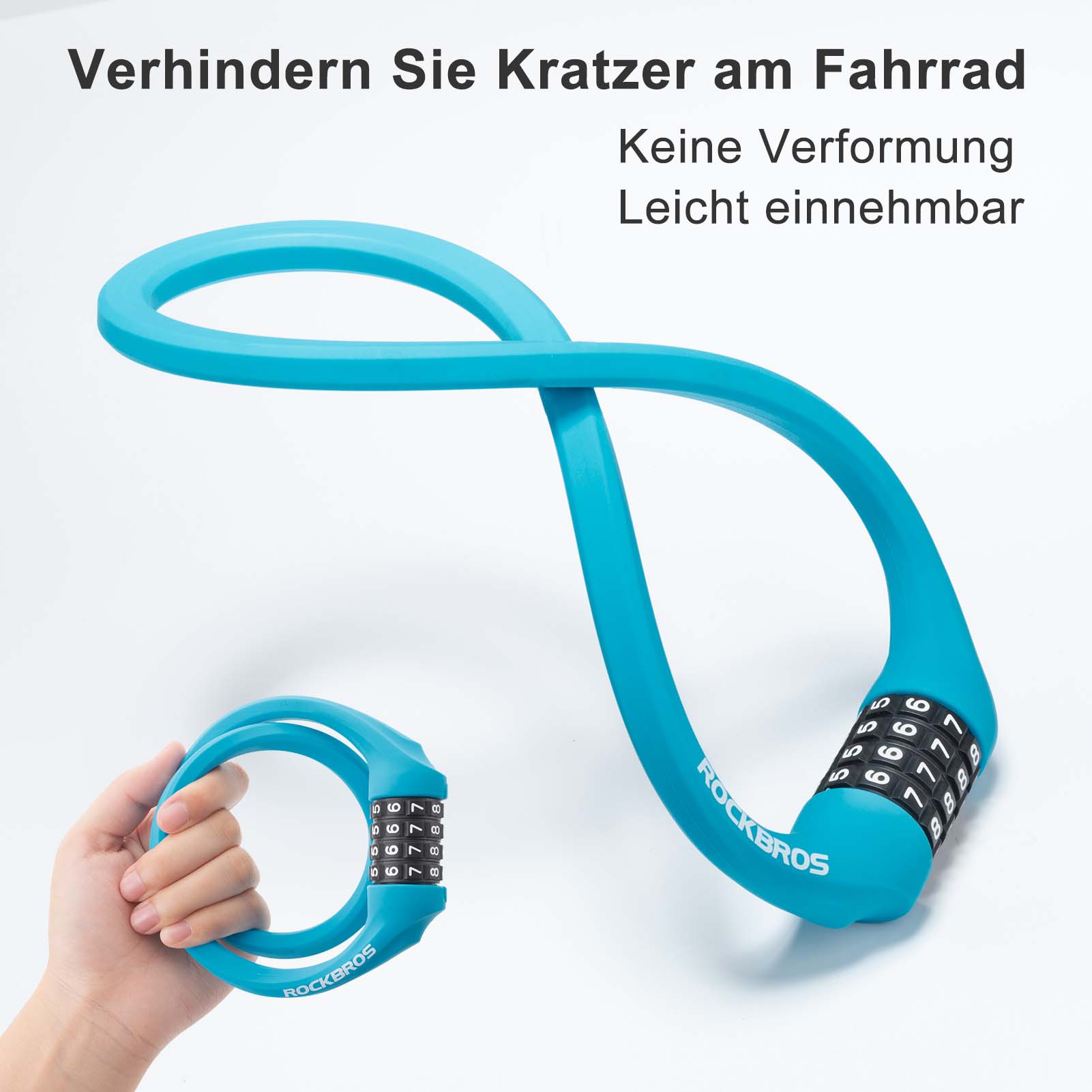ROCKBROS Fahrradschloss mit 4 - Stellig Zahlencode 65cm lang - Fahrradschloss ROCKBROS - EU - NooMii
