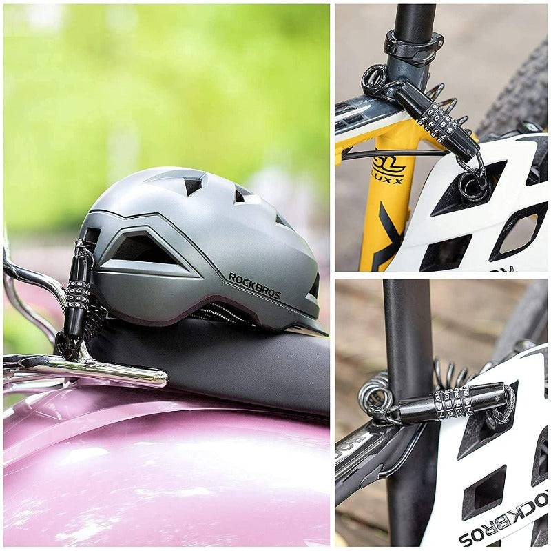 ROCKBROS Fahrradschloss Zahlenschloss Helmschloss mit 4 - stellig Code max. 150 cm - Fahrradschloss ROCKBROS - EU - NooMii