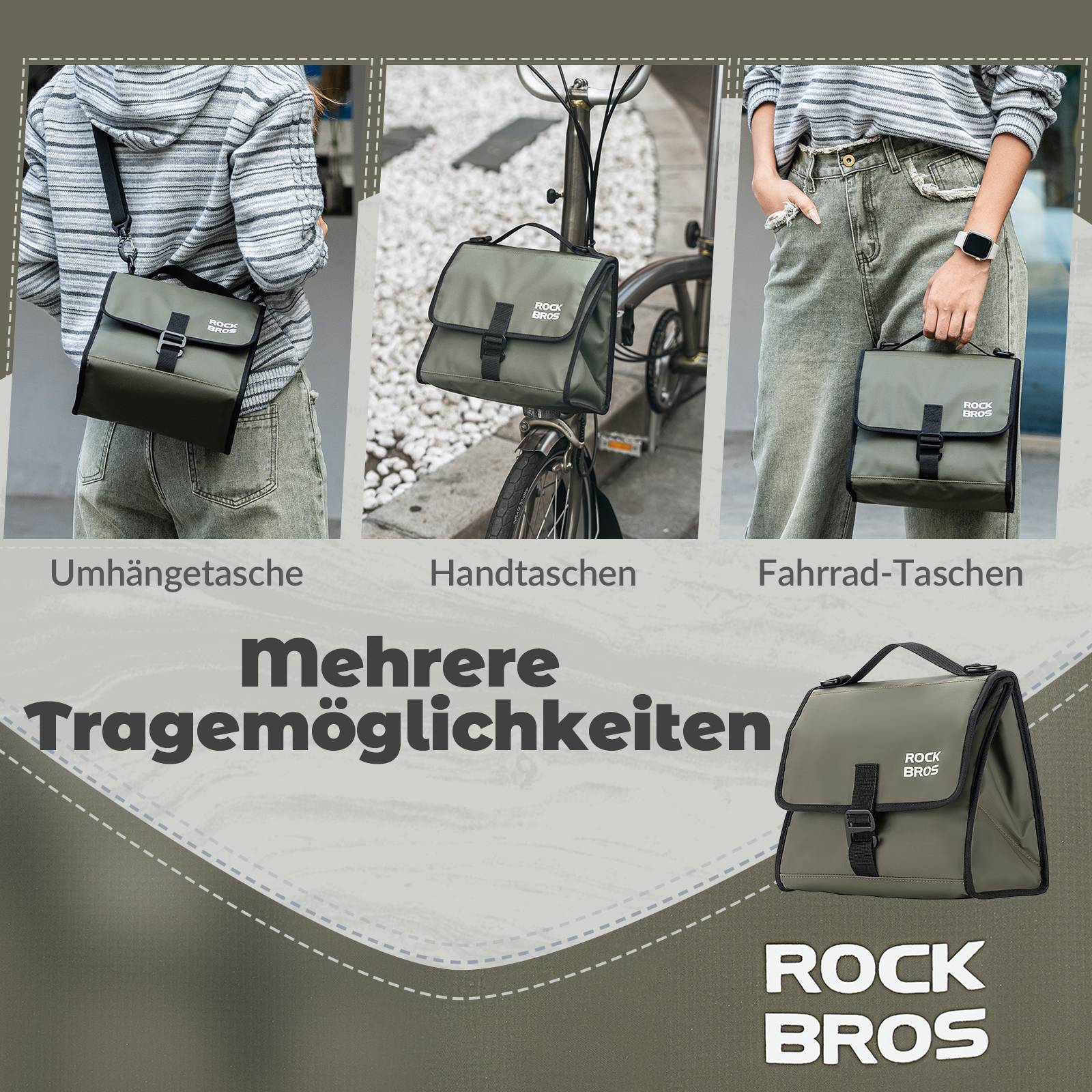 ROCKBROS Fahrradtasche Lenkertasche Fronttasche mit Schultergurt - Fahrradtaschen ROCKBROS - EU - NooMii