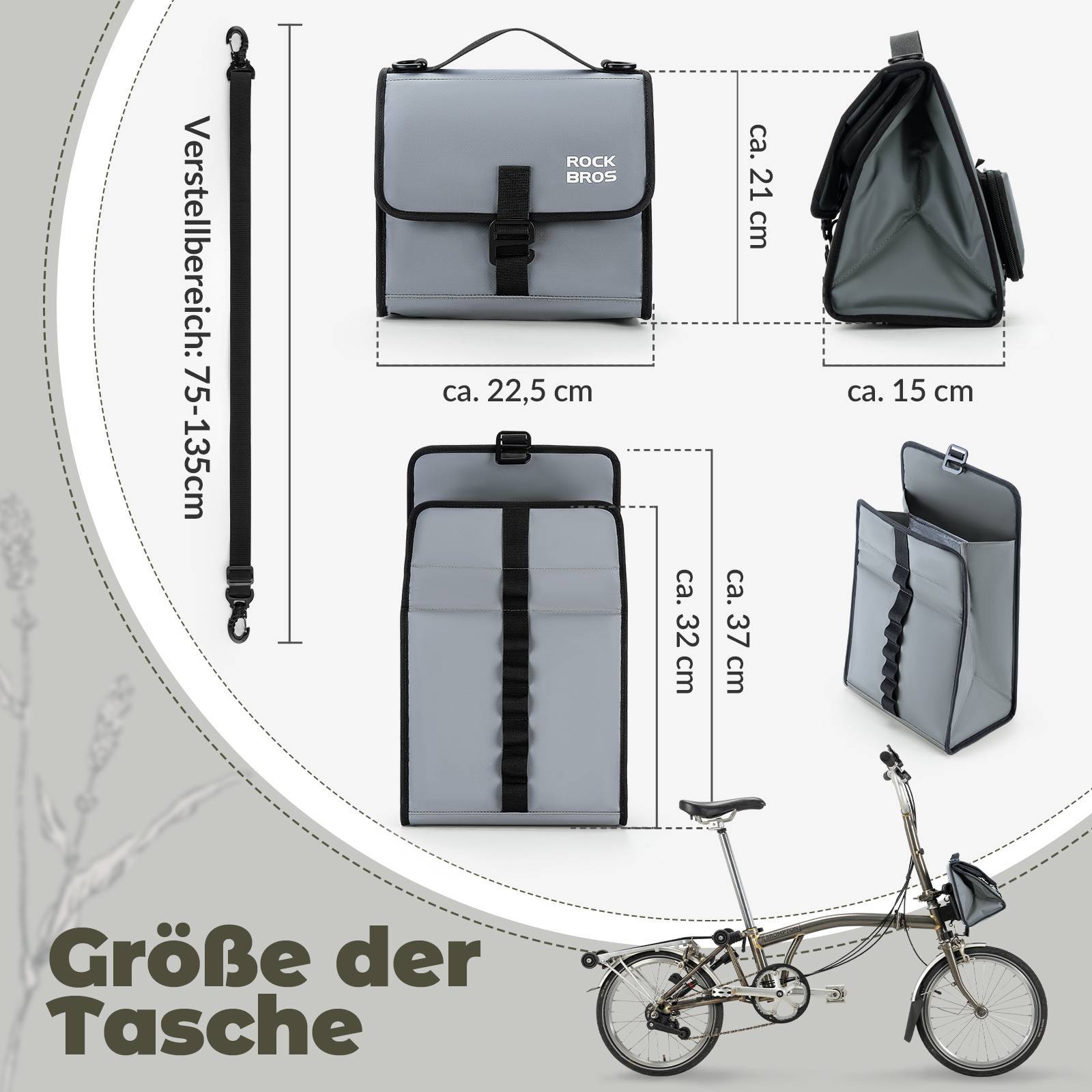 ROCKBROS Fahrradtasche Lenkertasche Fronttasche mit Schultergurt - Fahrradtaschen ROCKBROS - EU - NooMii
