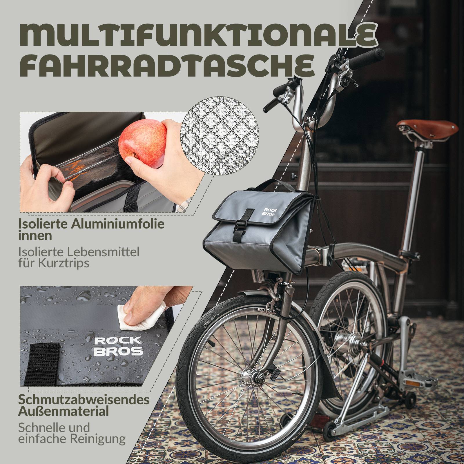 ROCKBROS Fahrradtasche Lenkertasche Fronttasche mit Schultergurt - Fahrradtaschen ROCKBROS - EU - NooMii