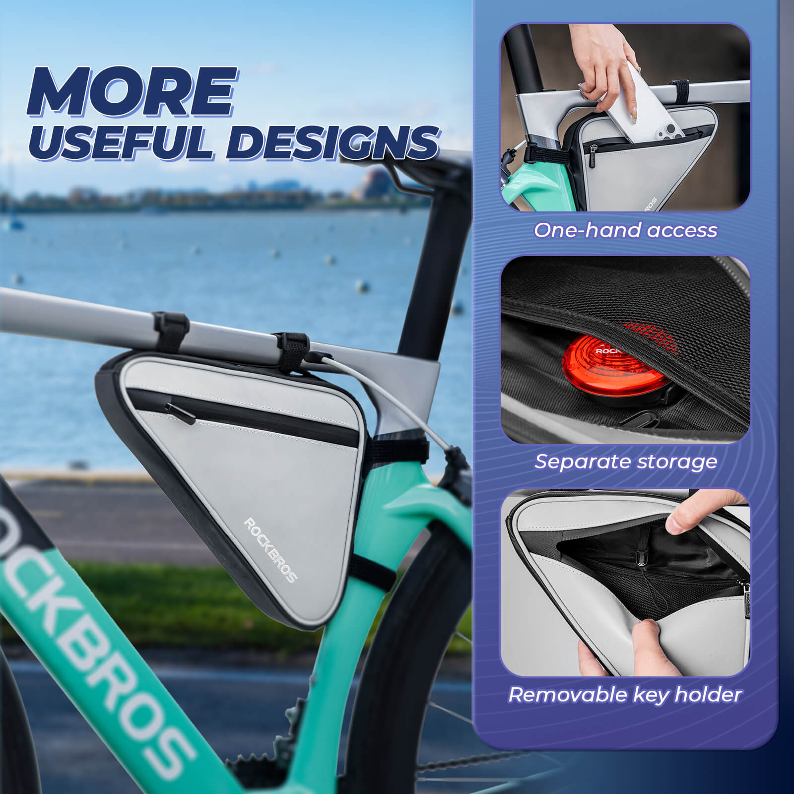 ROCKBROS Fahrradtasche Reflektierende Rahmentasche Dreiecktasche 0,9L - Fahrradtaschen ROCKBROS - EU - NooMii