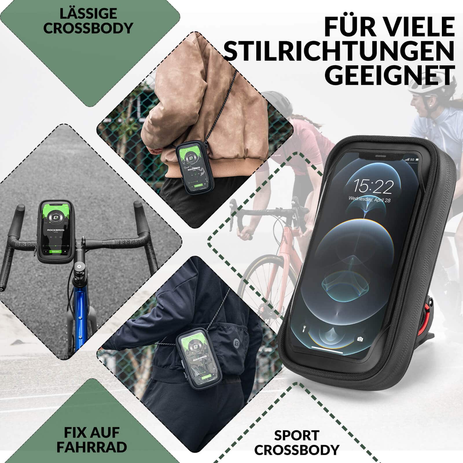 ROCKBROS Fahrradtasche Wasserdicht Handytasche Drehbar für Handy 4.7 - 6 Zoll - Fahrradtaschen ROCKBROS - EU - NooMii
