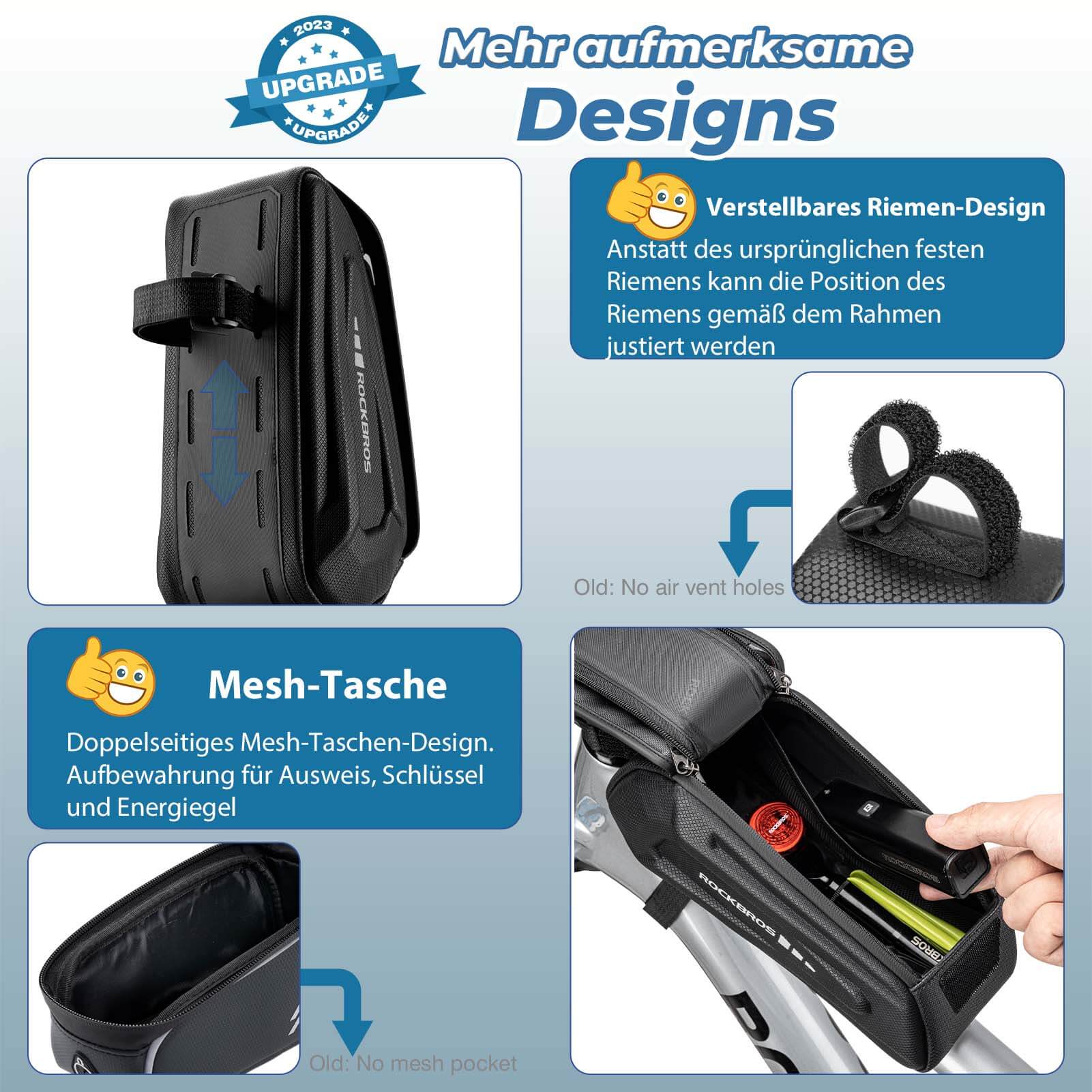 ROCKBROS Fahrradtasche Wasserdicht Handytasche Touchscreen für Smartphone 6,8 Zoll - Fahrradtaschen ROCKBROS - EU - NooMii