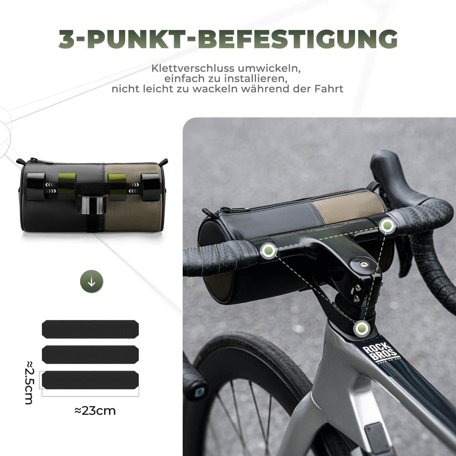 ROCKBROS Fahrradtasche Zylindrische Lenkertasche 1,7L mit Schultergurt - Fahrradtaschen ROCKBROS - EU - NooMii