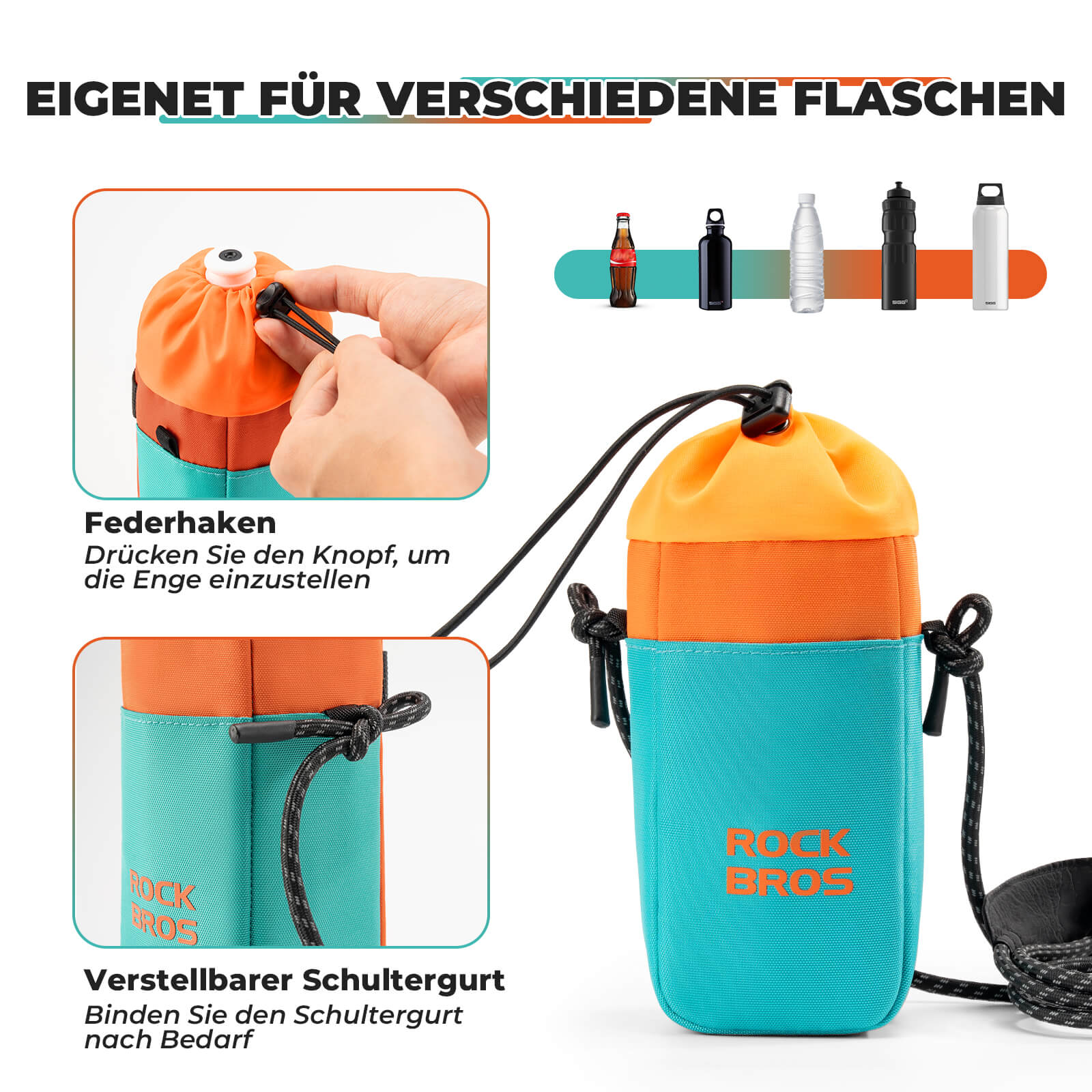 ROCKBROS Flaschenhalter Trinkflaschenhalter Lenkertasche mit Schultergurt - Fahrradtaschen ROCKBROS - EU - NooMii