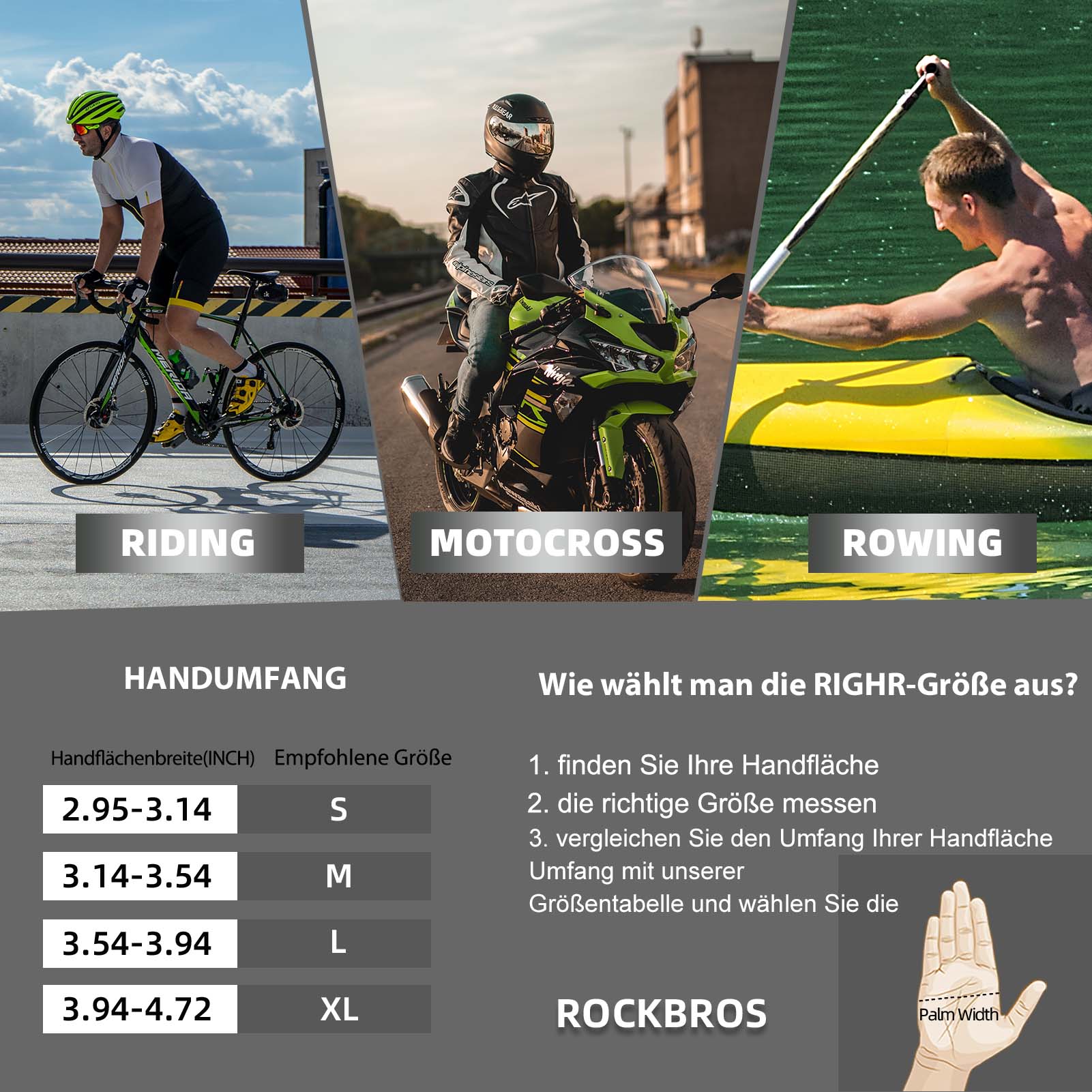 ROCKBROS Gel gemusterte Rutschfeste Halbfinger - Reithandschuhe - Fahrradhandschuhe ROCKBROS - EU - NooMii
