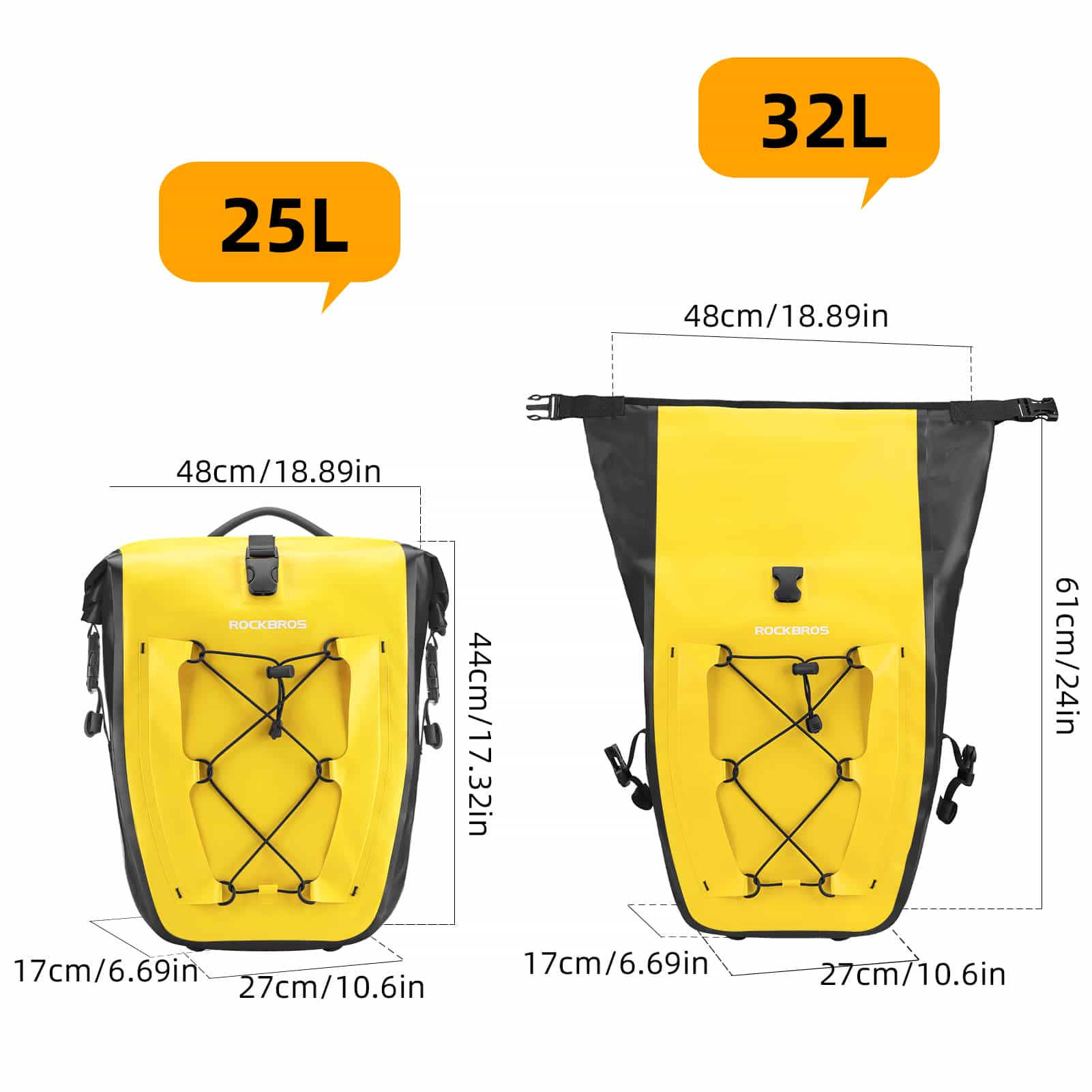 ROCKBROS Gepäckträgertasche 25L - 32L 100 % wasserdicht mit Tragegriff - Fahrradtaschen ROCKBROS - EU - NooMii
