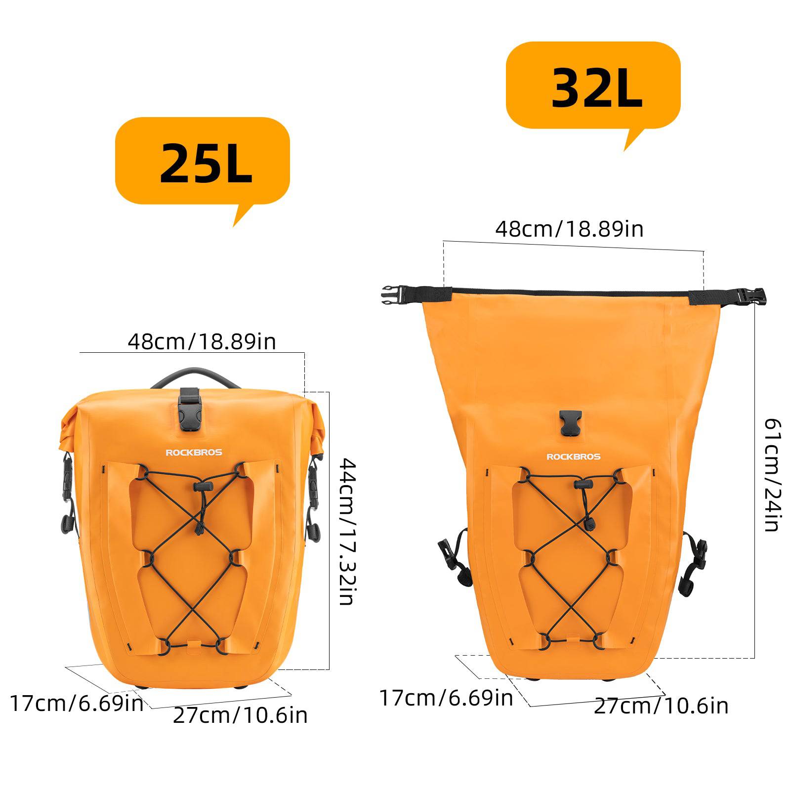 ROCKBROS Gepäckträgertasche 25L - 32L 100 % wasserdicht mit Tragegriff - Fahrradtaschen ROCKBROS - EU - NooMii
