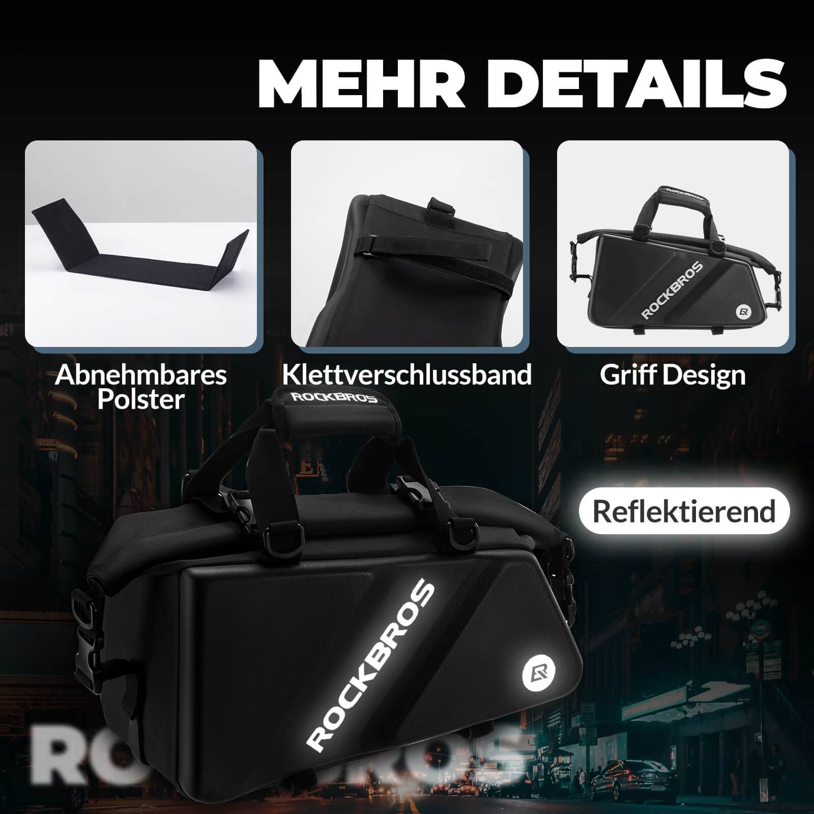 ROCKBROS Gepäckträgertasche Reflektierend Transporttasche 11,6 L mit Schultergurt - Fahrradtaschen ROCKBROS - EU - NooMii