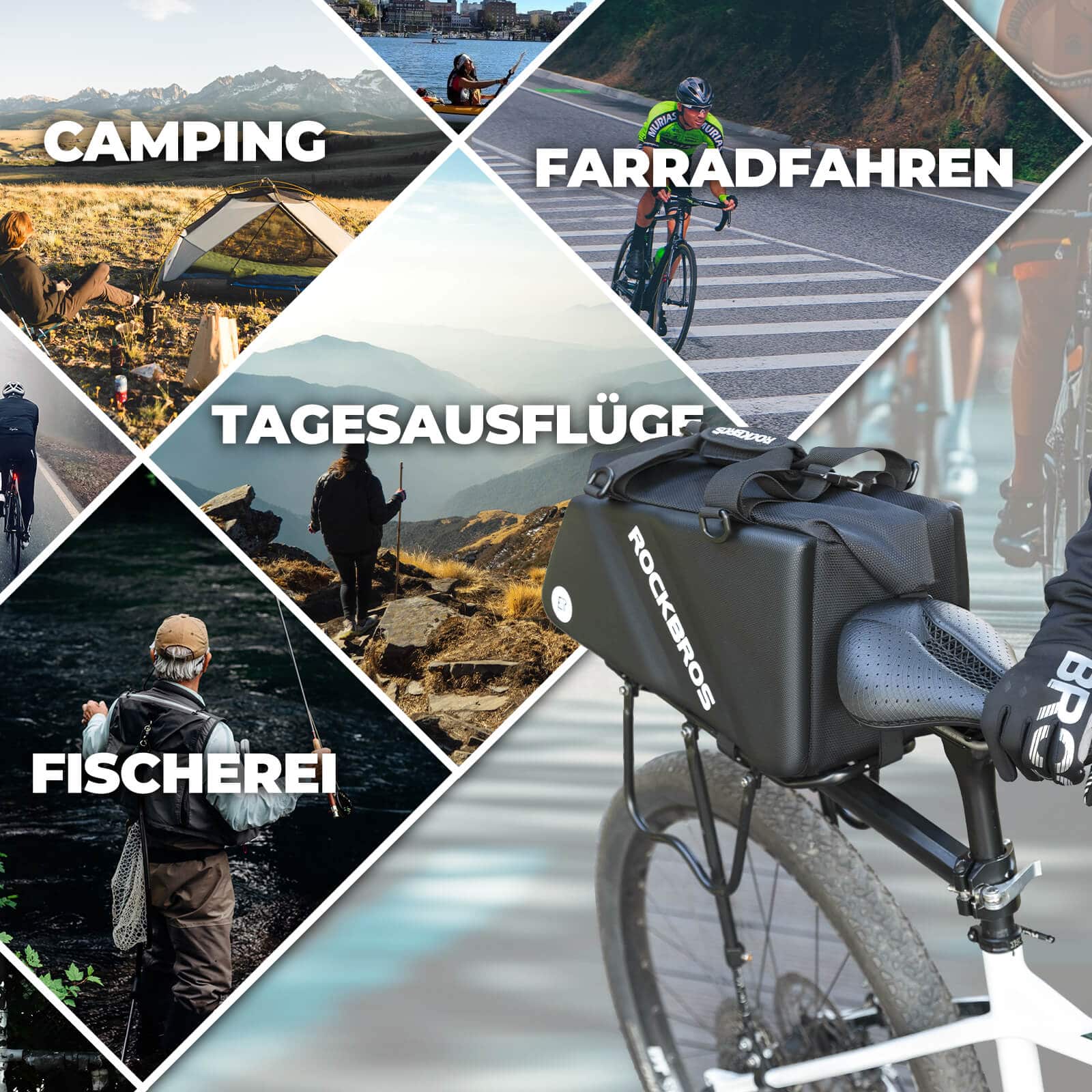 ROCKBROS Gepäckträgertasche Reflektierend Transporttasche 11,6 L mit Schultergurt - Fahrradtaschen ROCKBROS - EU - NooMii